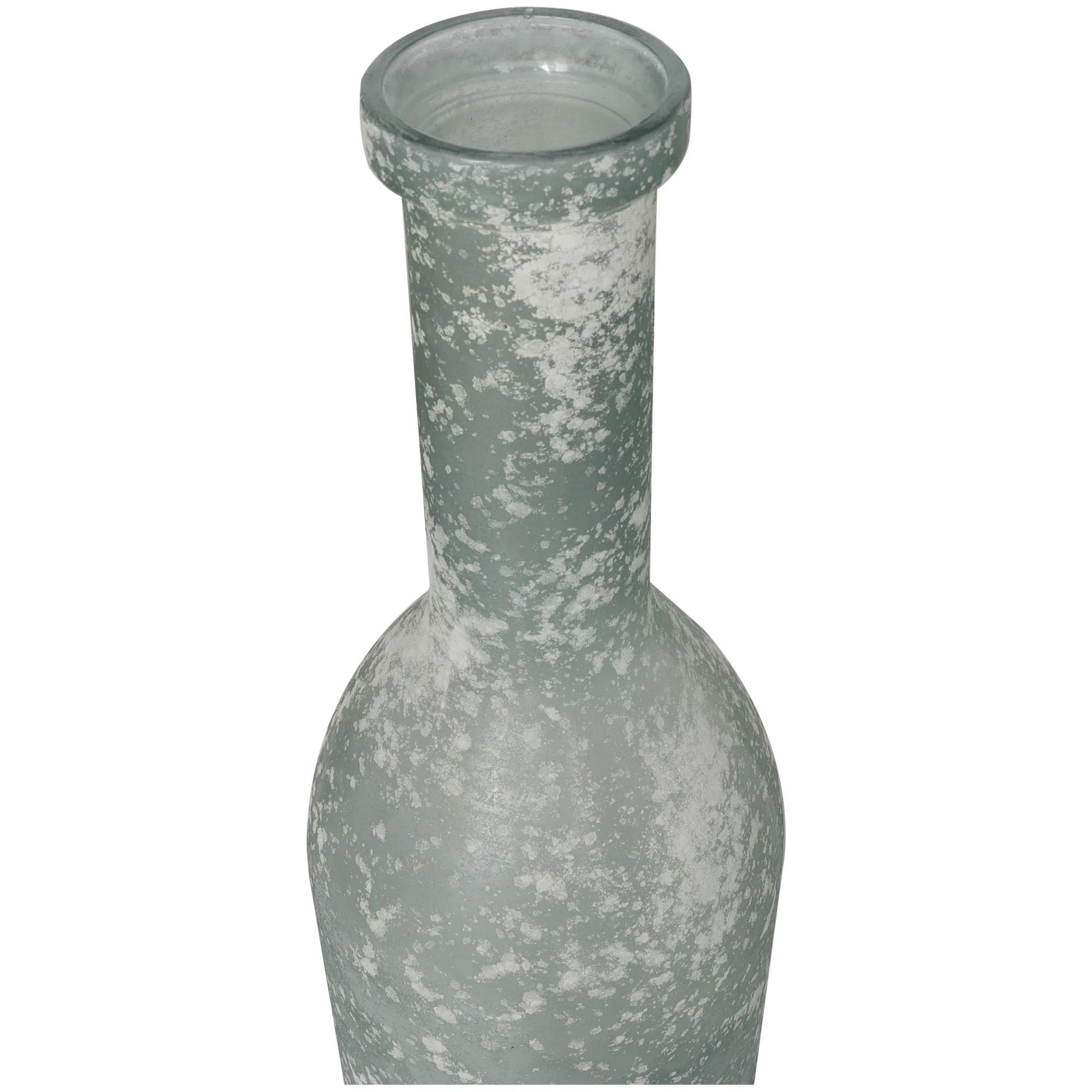 Recycled Glass Handmade Tall Spanish Bottleneck Decorative Vase 7" x 7" x 30"