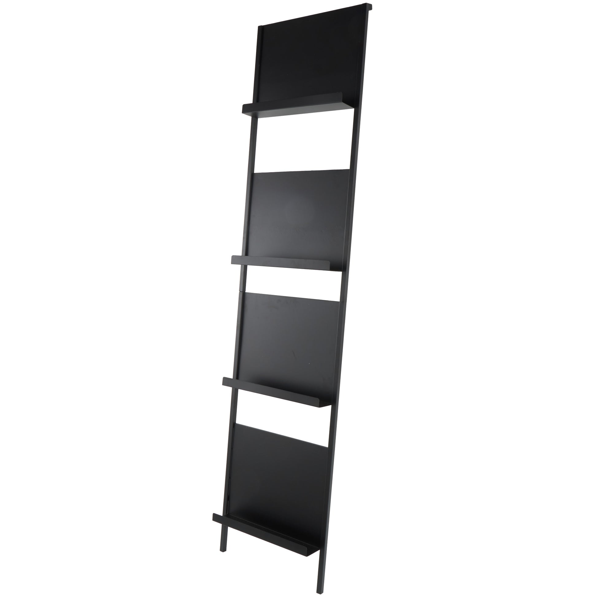 Black Metal Tall 4 Slot Decorative Magazine Rack Holder