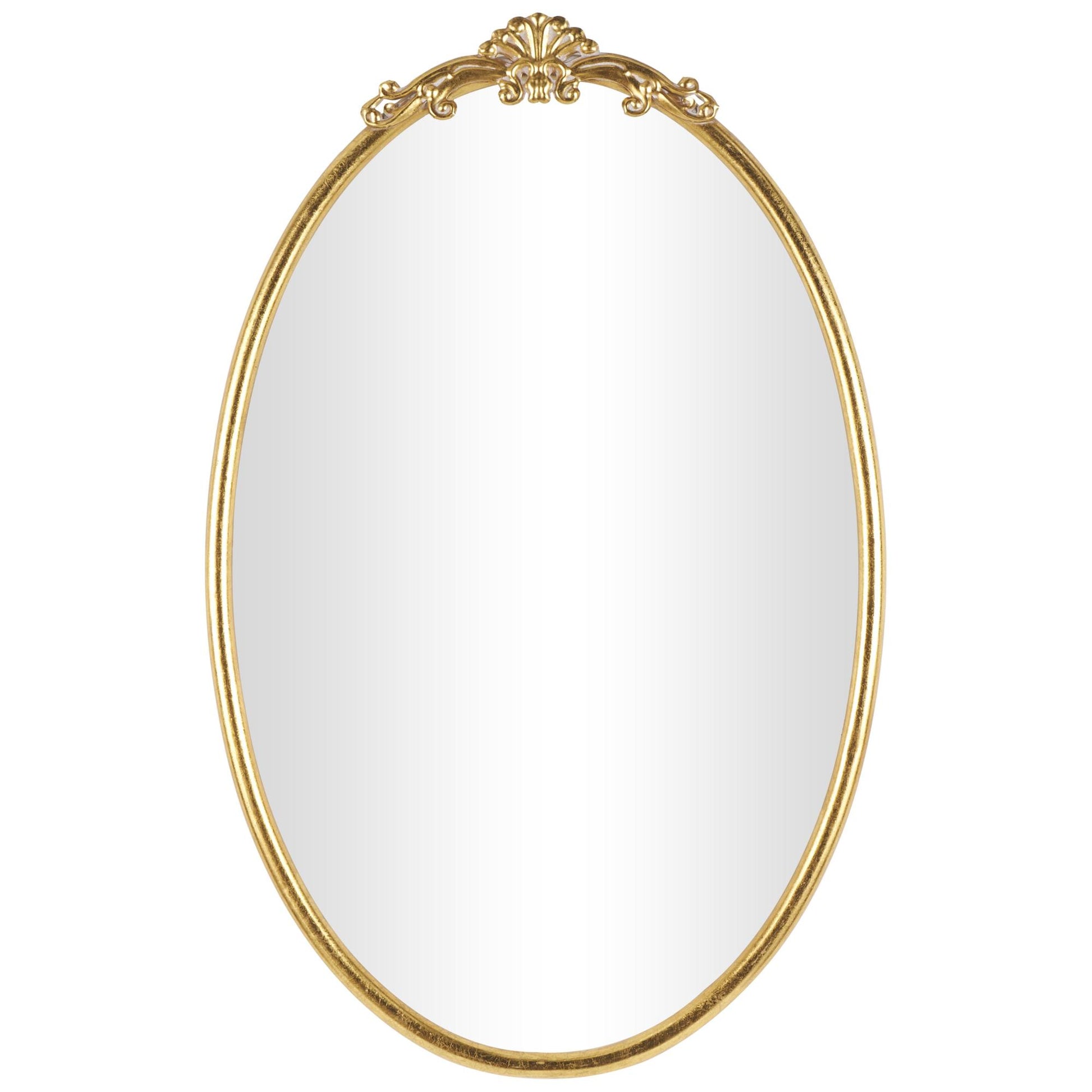 Scroll Gold Metal Ornate Baroque Oval Room Wall Mirror