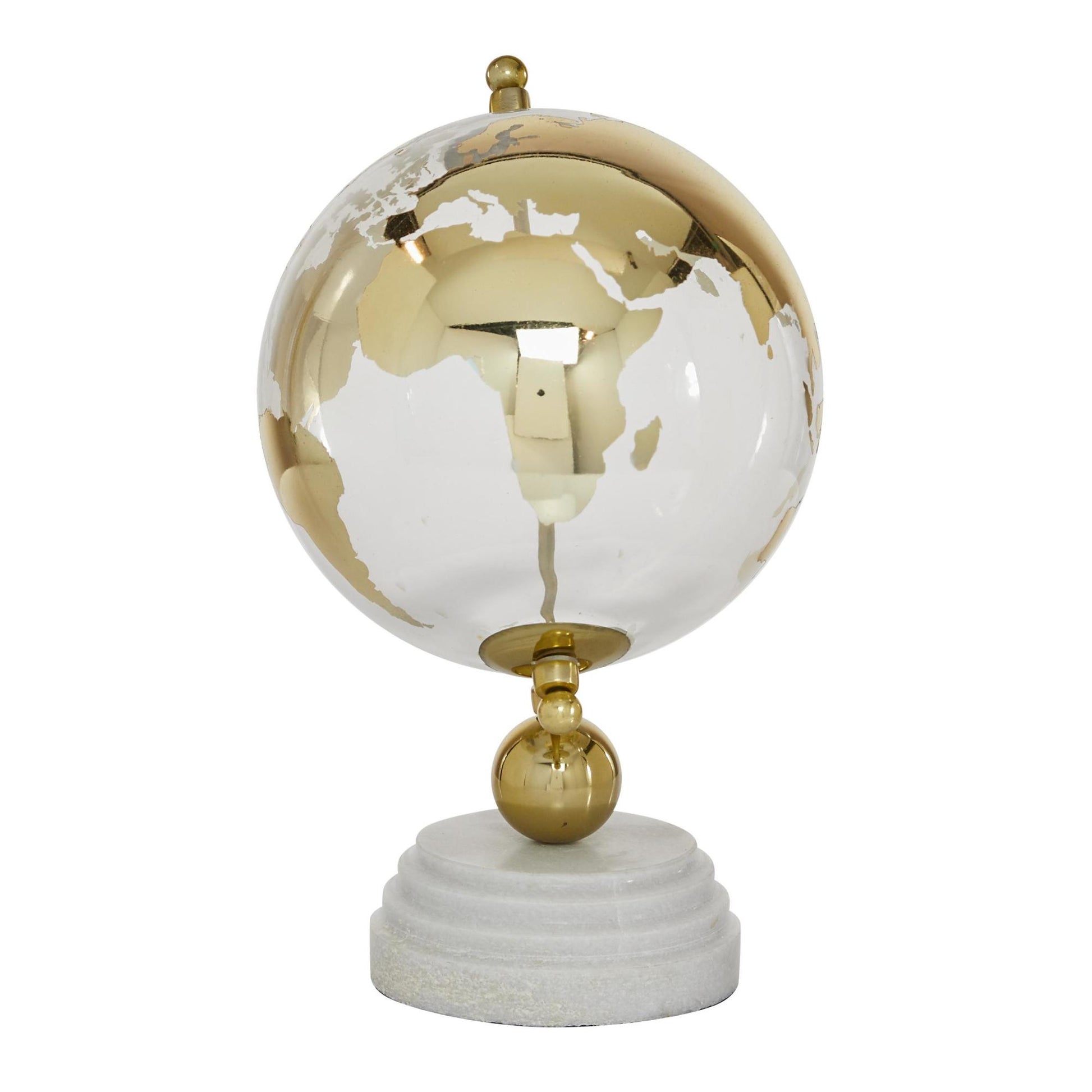 Marble Educational/Geographic Earth Globe with Marble Base and Tiered Base