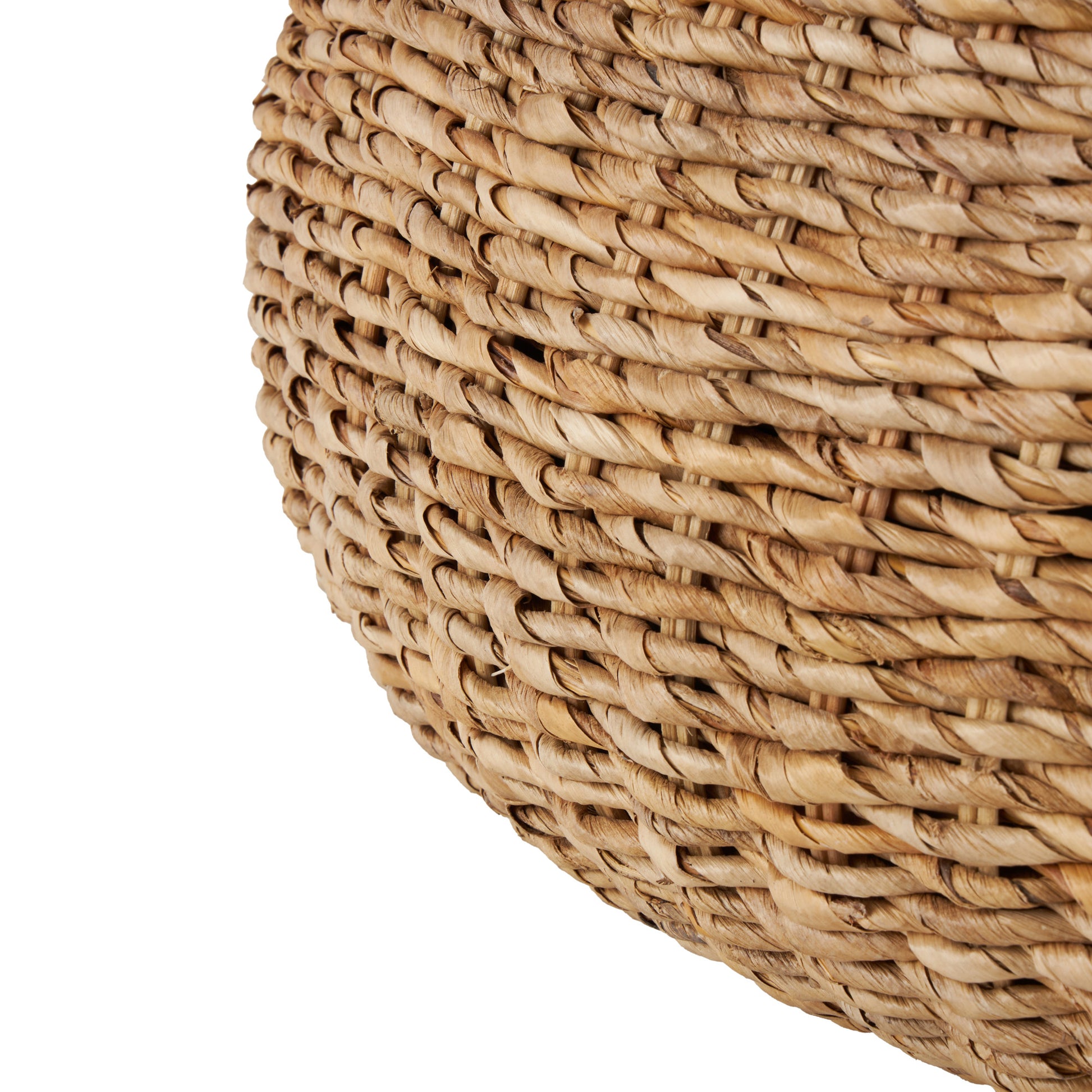 Brown Rattan Wrapped Living Room Coffee Table with Teak Tabletop