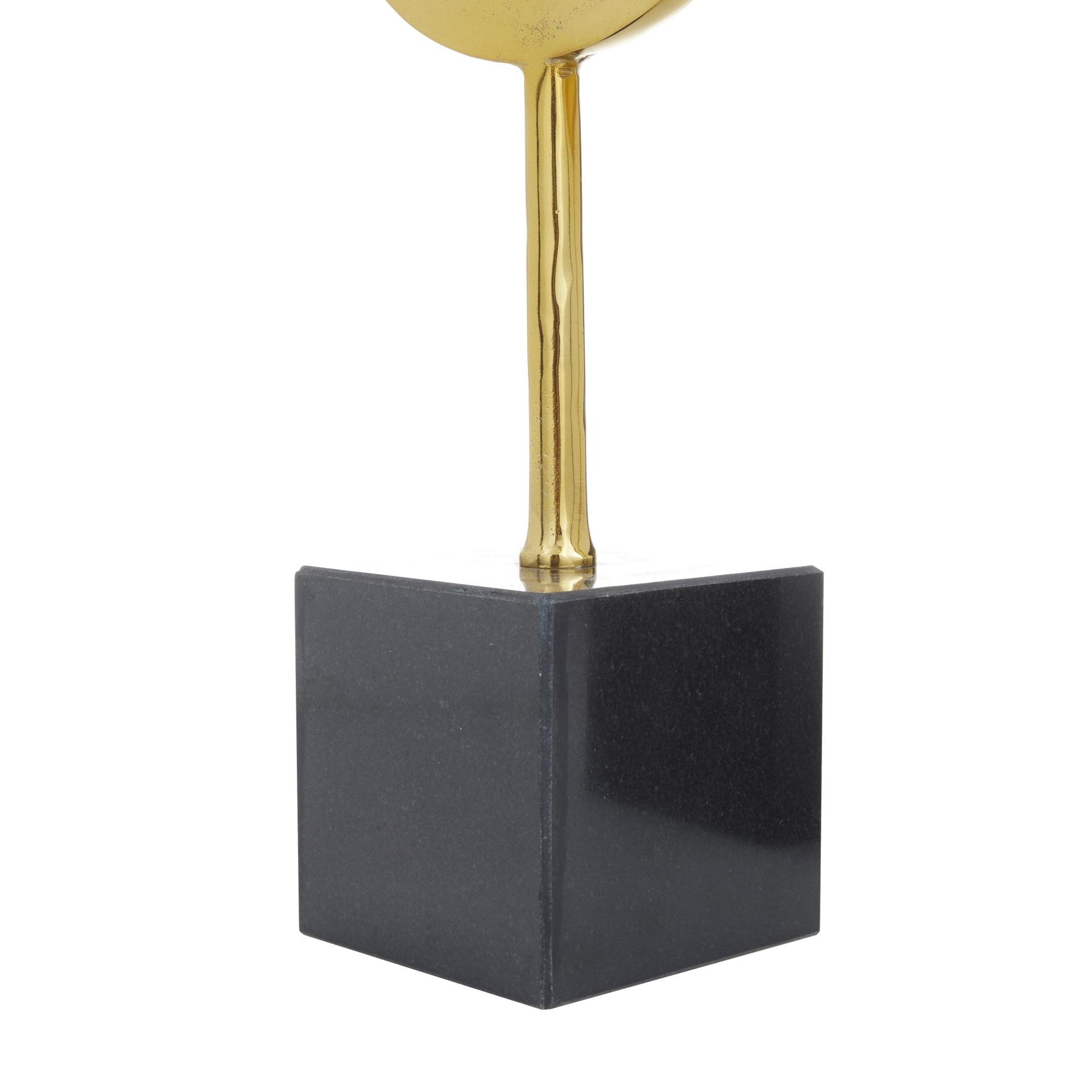 CosmoLiving by Cosmopolitan Set of 2 Abstract Marble Decorative Sculpture with Black Base