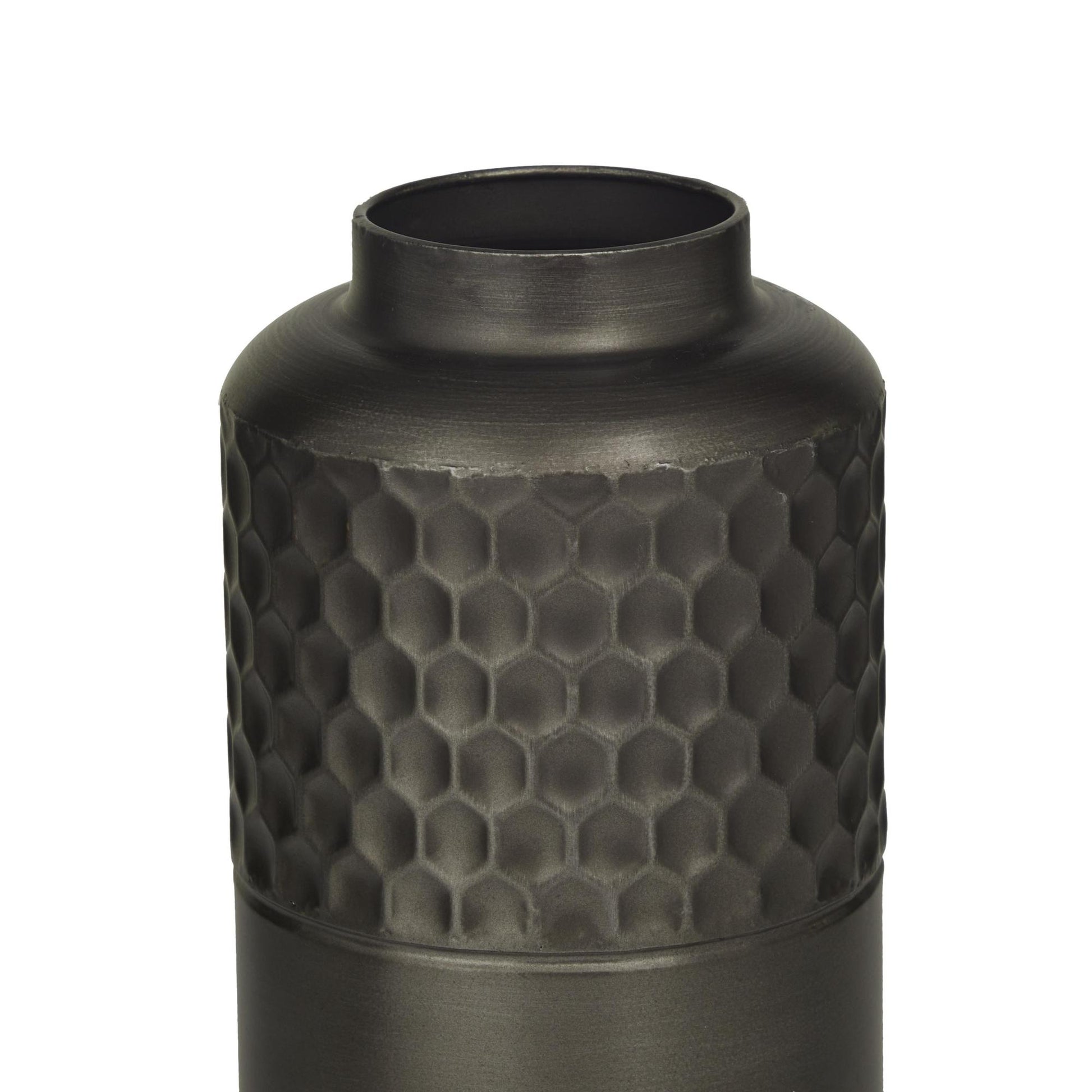 Set of 2 Black Metal Decorative Vase