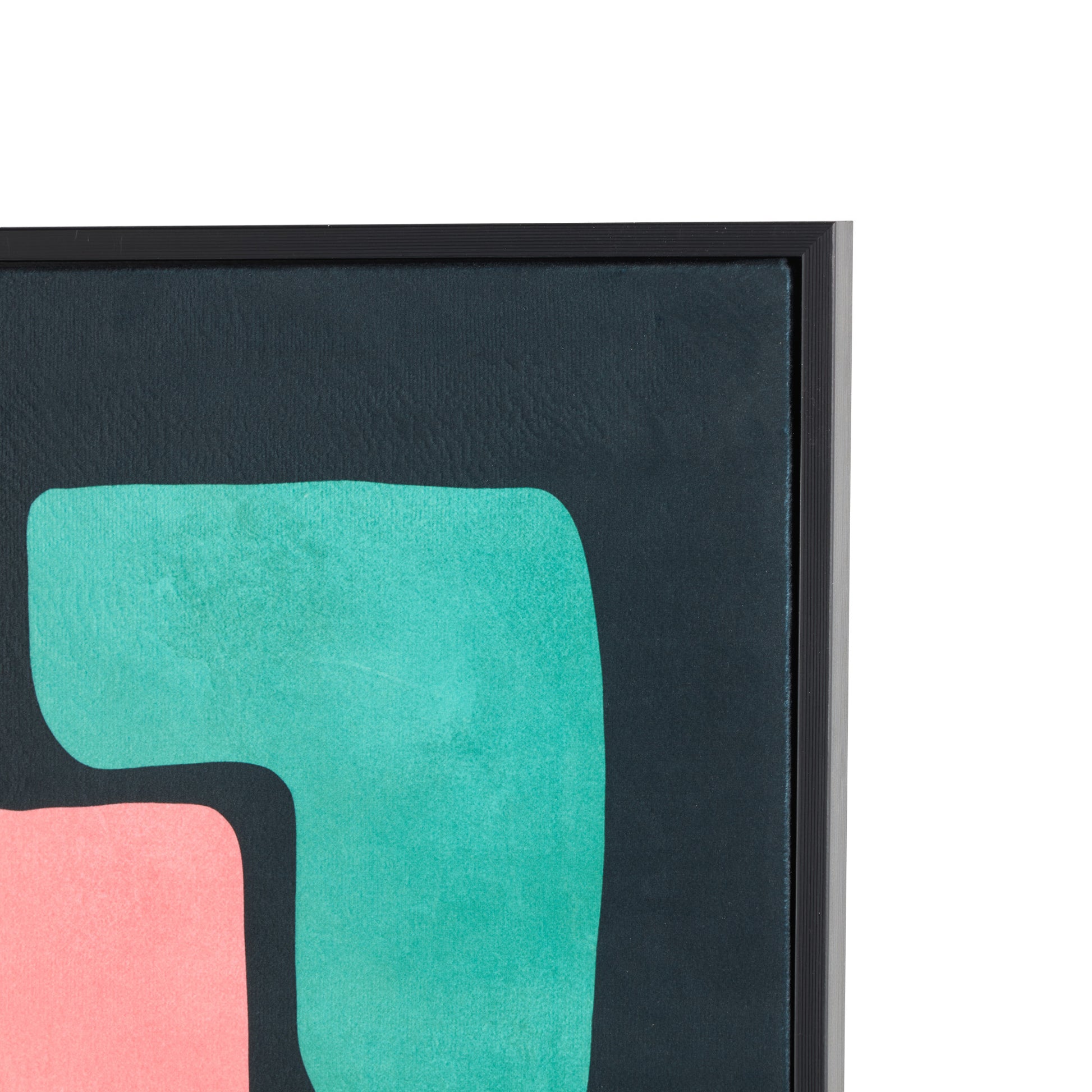 Set of 2 Geometric Multi Colored Canvas Living Room Framed Wall Art with Black Frame