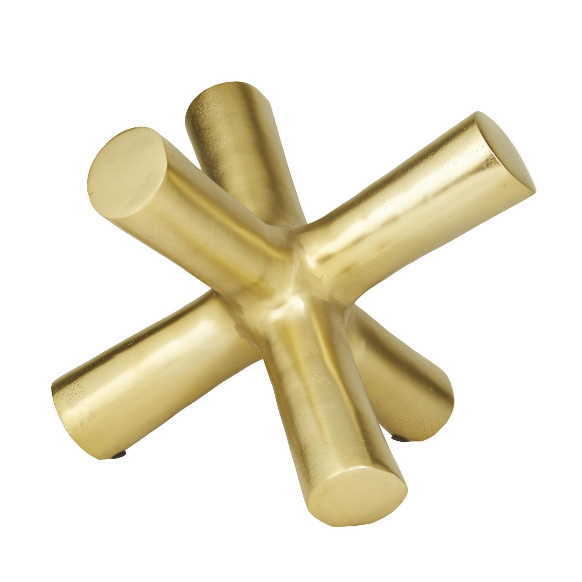 Abstract Aluminum Metal Jack Decorative Sculpture 10" x 10" x 9"