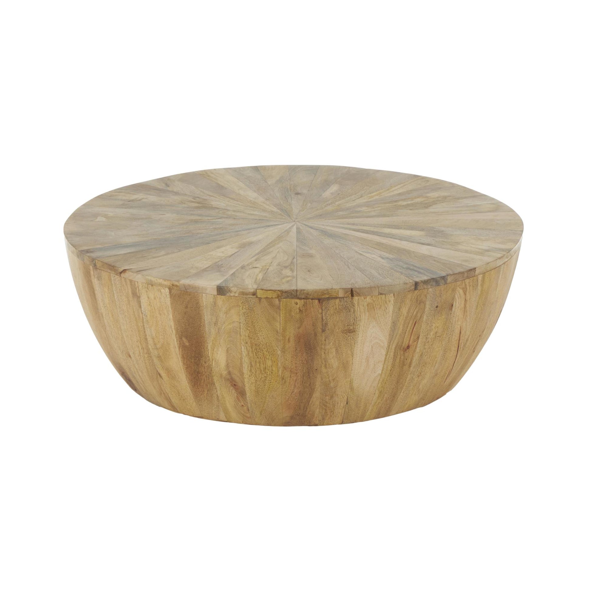 Brown Mango Wood Handmade Round Living Room Coffee Table