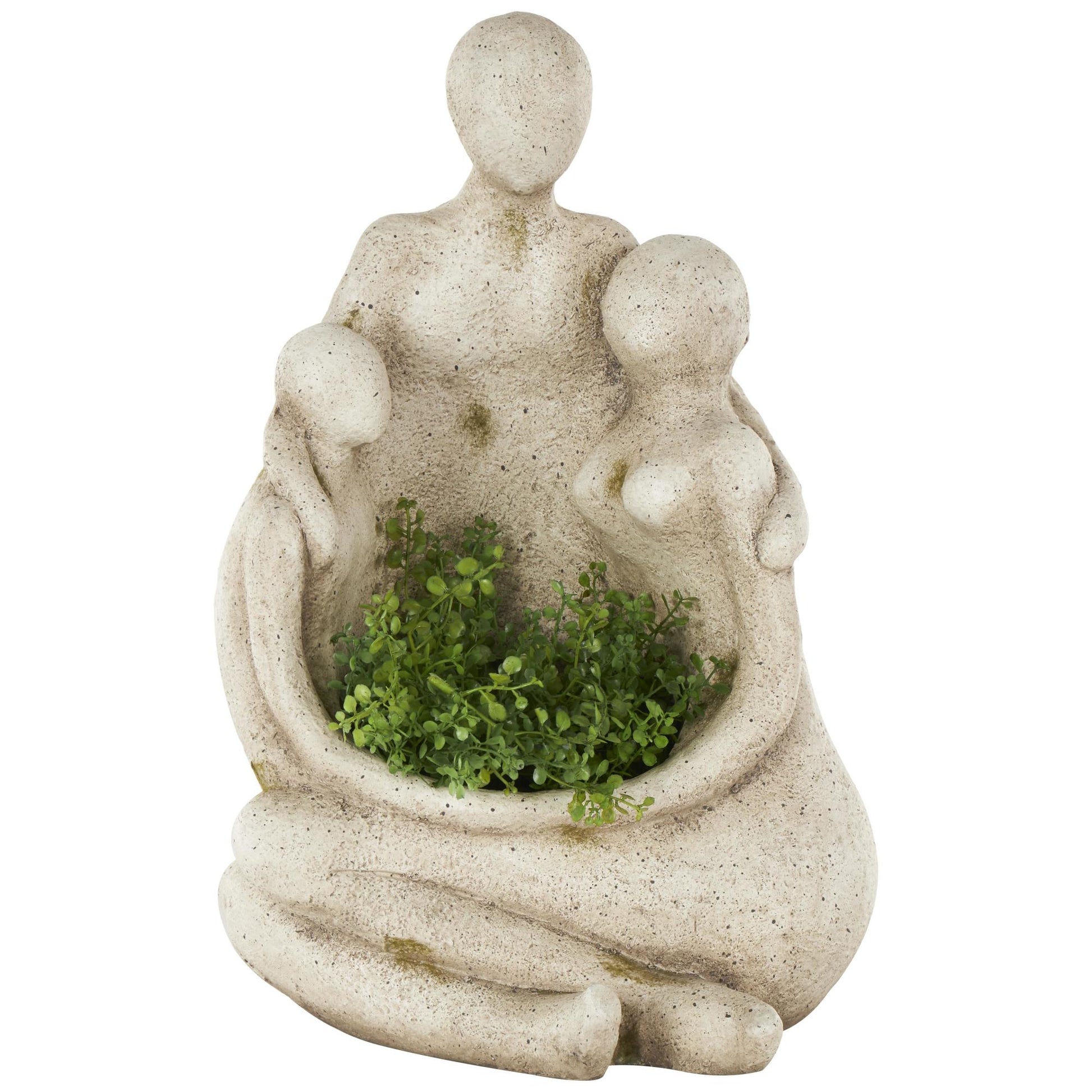 Family Cream Magnesium Oxide Sitting Indoor Outdoor Planter
