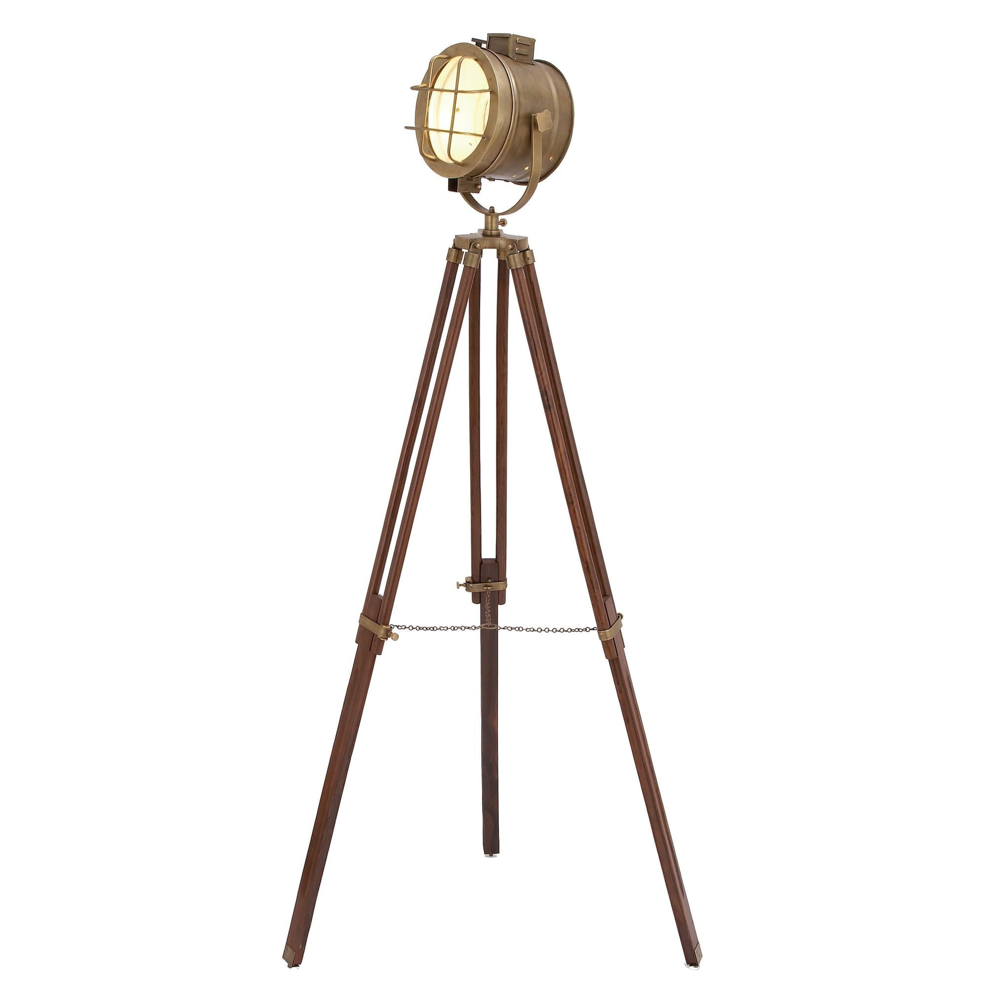 Brown Wood Spotlight Room Floor Lamp