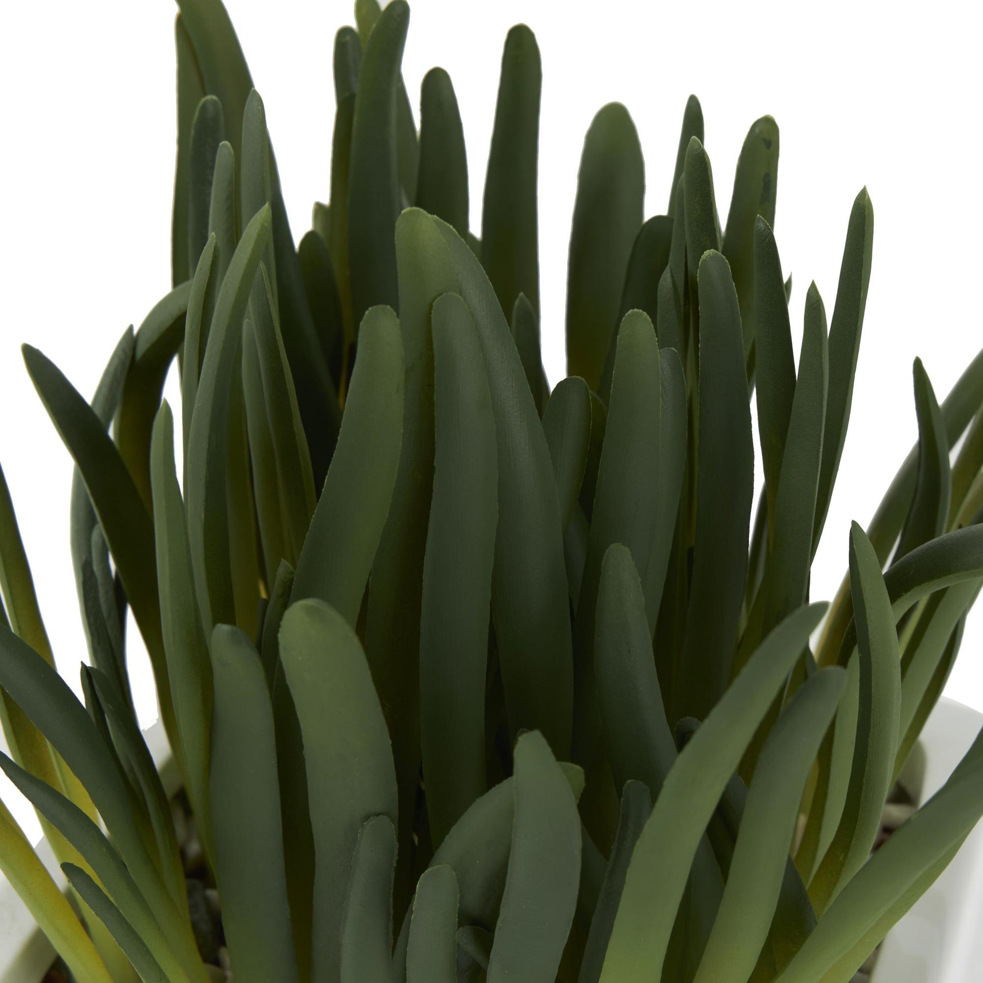 Succulent Green Faux Foliage Indoor Outdoor Artificial Plant with White Ceramic Pot