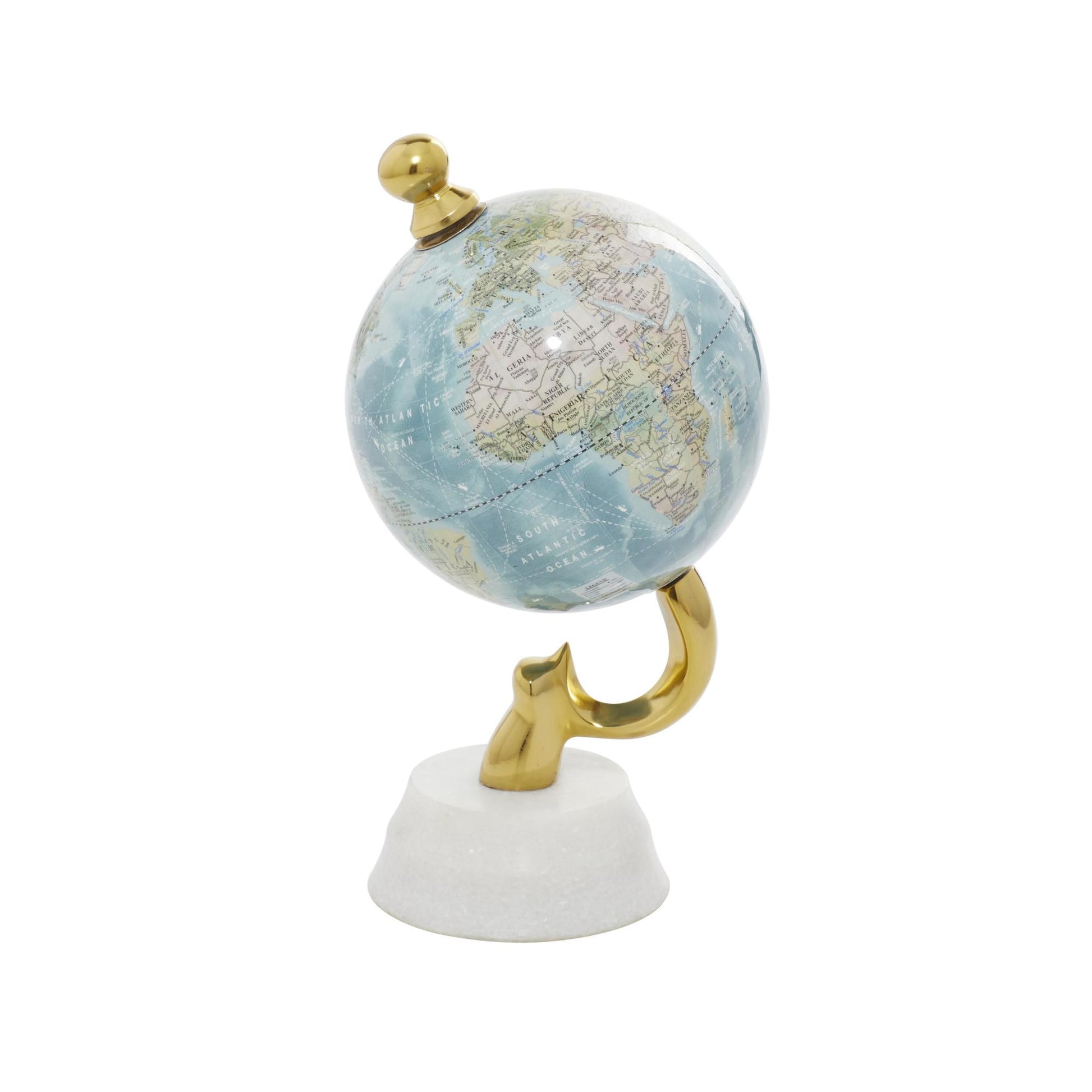 Aluminum Metal Educational/Geographic Earth Globe with Marble Base