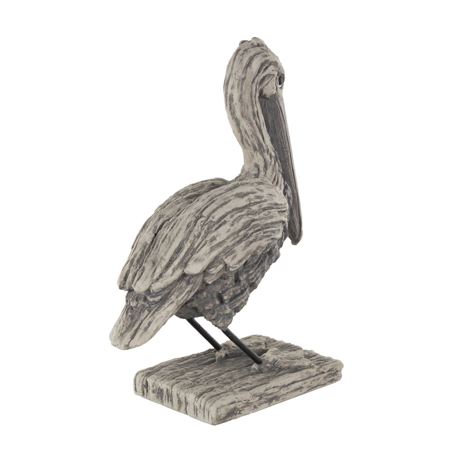 Pelican Gray Polystone Textured Decorative Sculpture