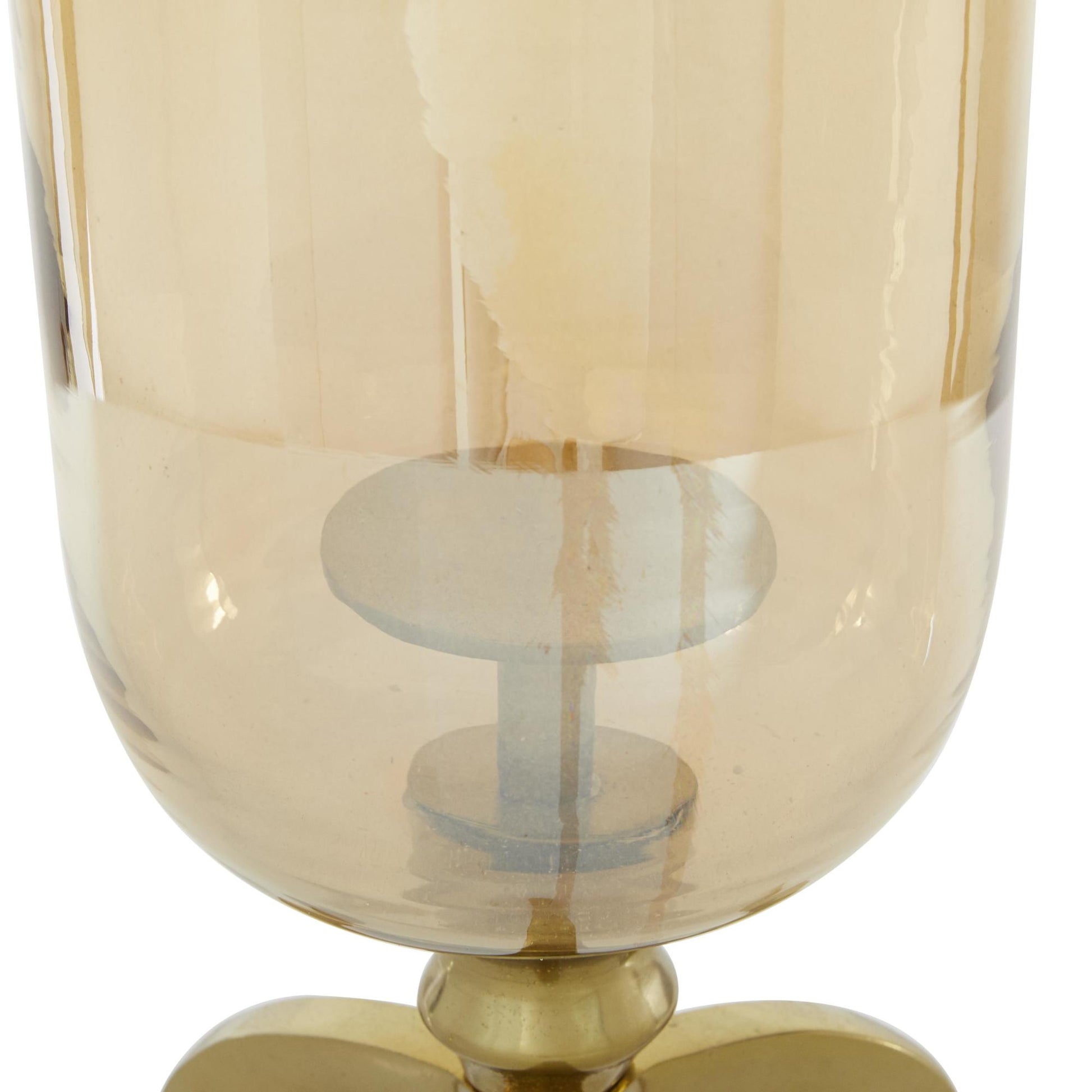 Gold Aluminum Metal Single Candle Room Hurricane Lamp