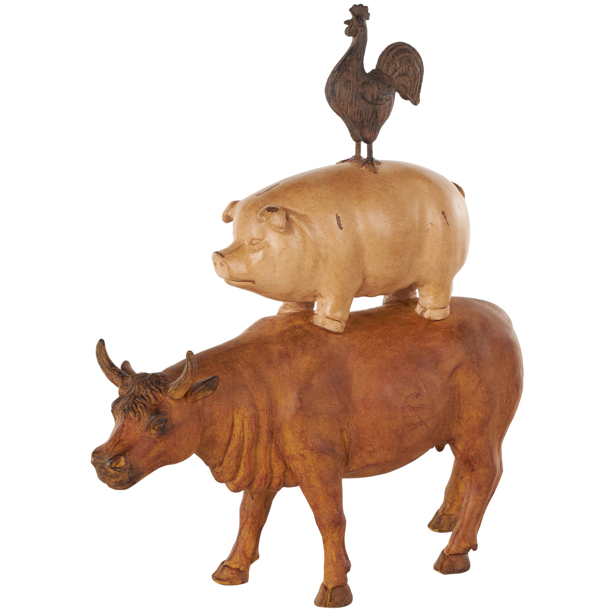 Farm Animals Resin Stacked Decorative Sculpture
