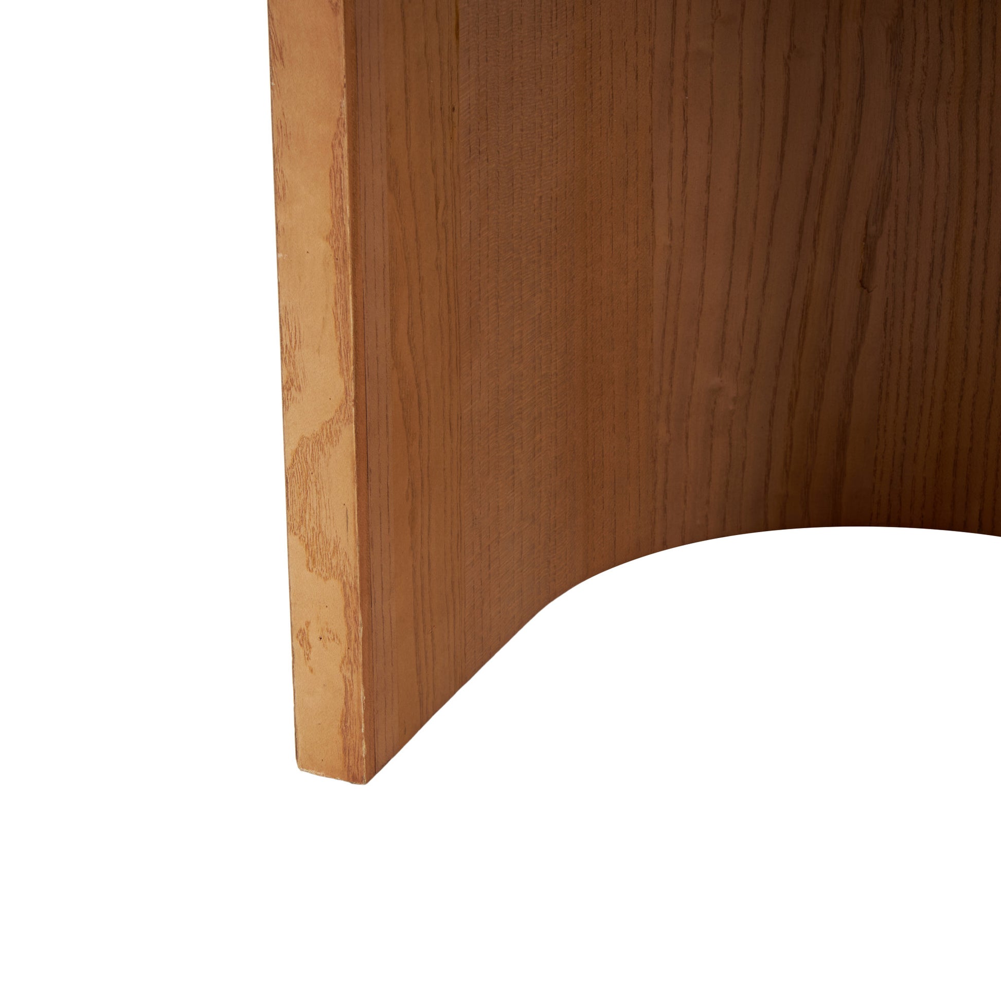Wood Cutout Arch Side End Accent Table with White Marble Tabletop