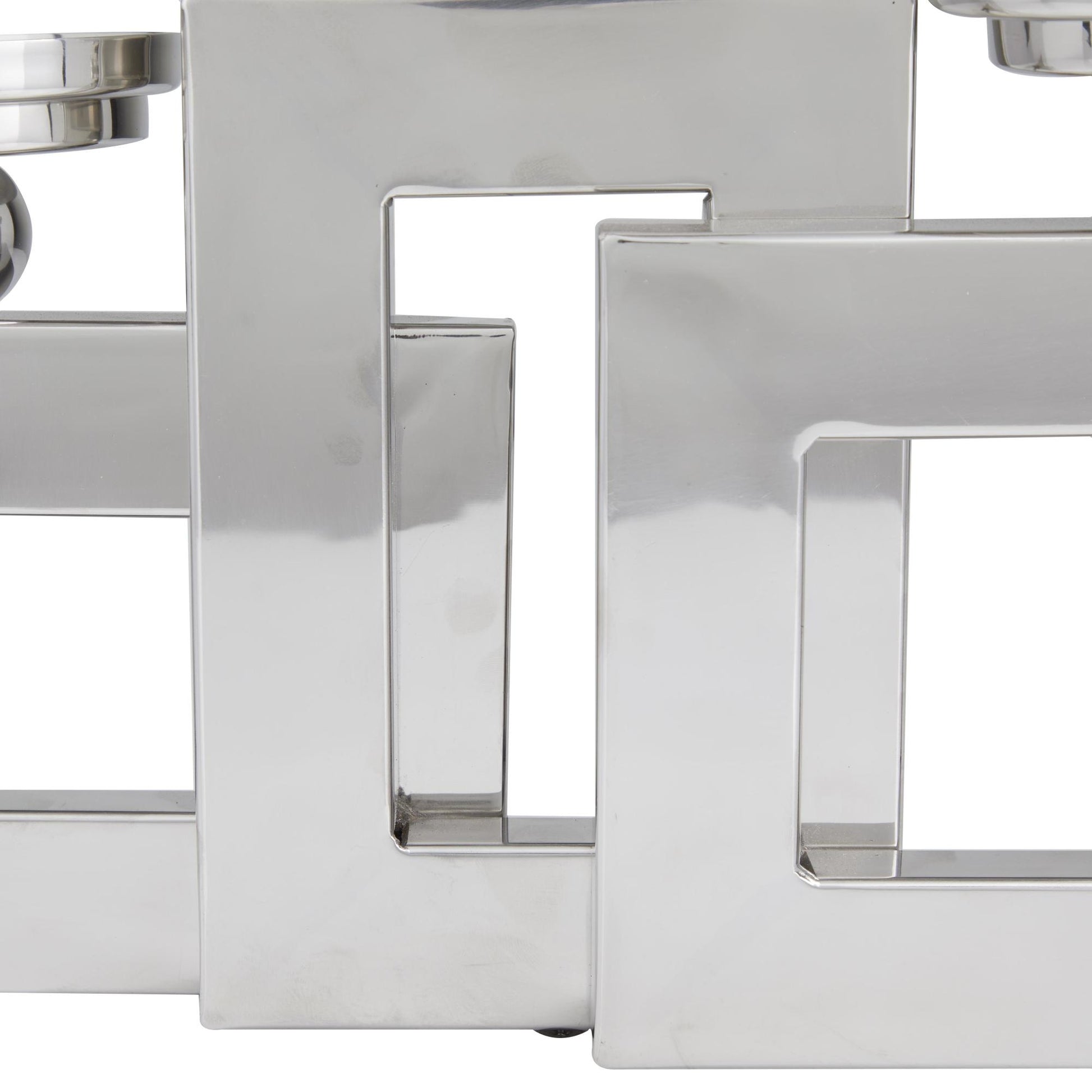 Stainless Steel Metal Pillar 3 Plate Decorative Candle Holder 14" x 6" x 11"