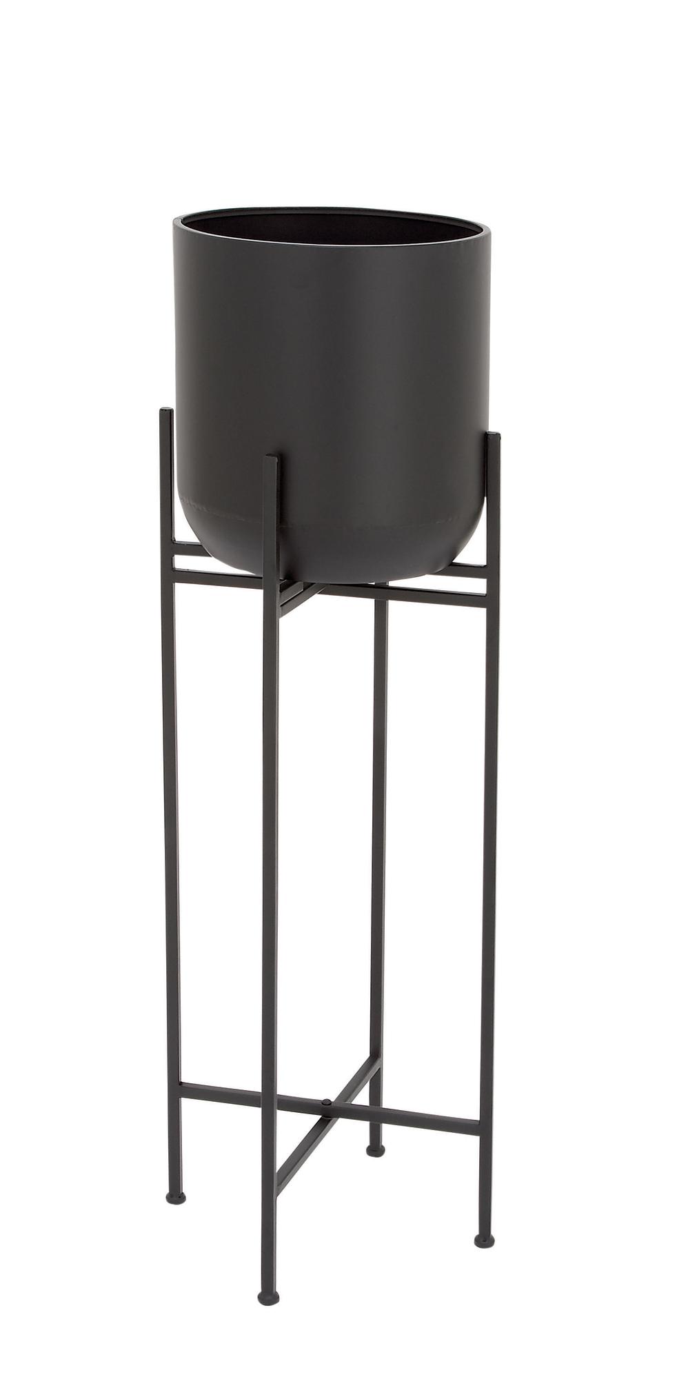 Black Metal Indoor Outdoor Planter with Removable Stand