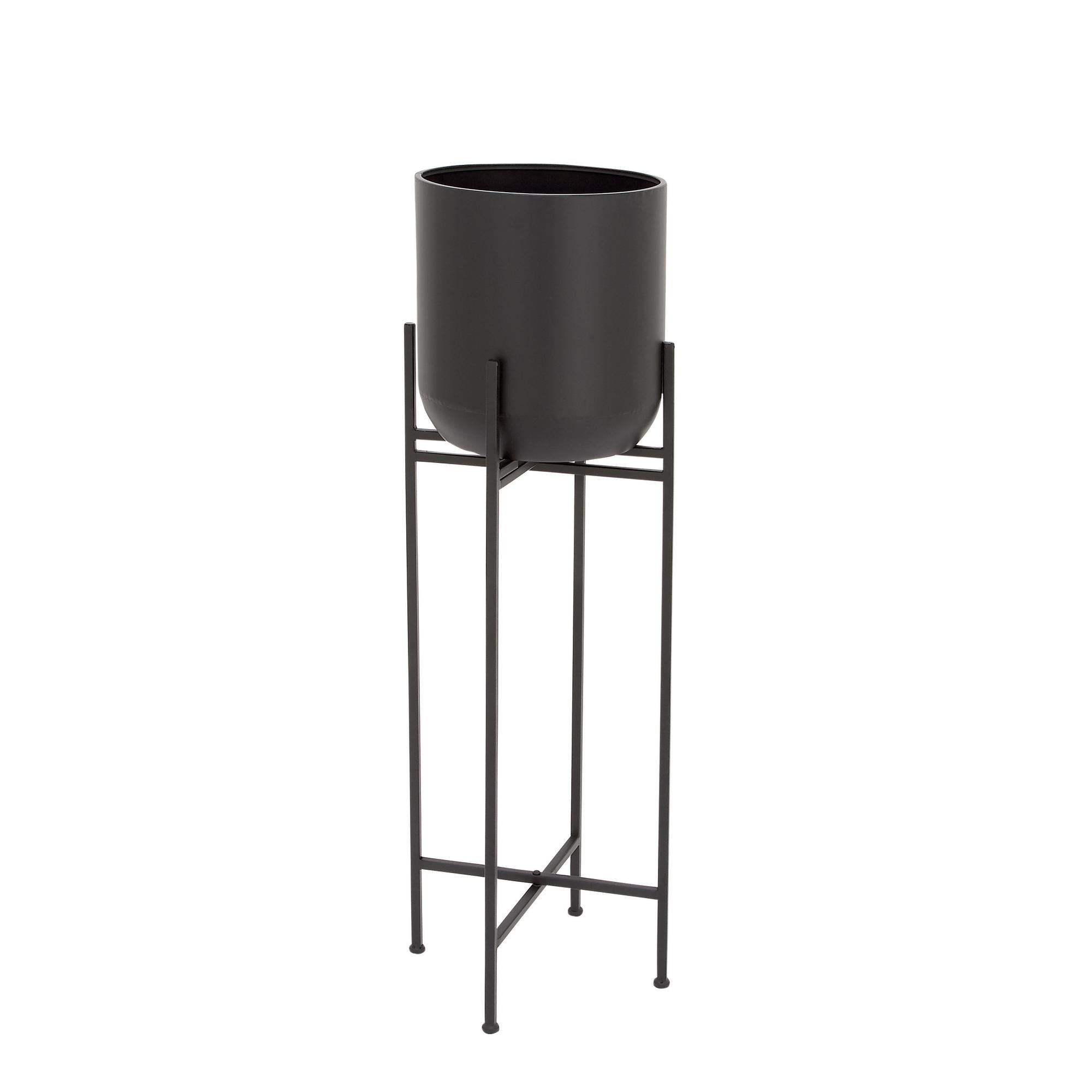 Black Metal Indoor Outdoor Planter with Removable Stand