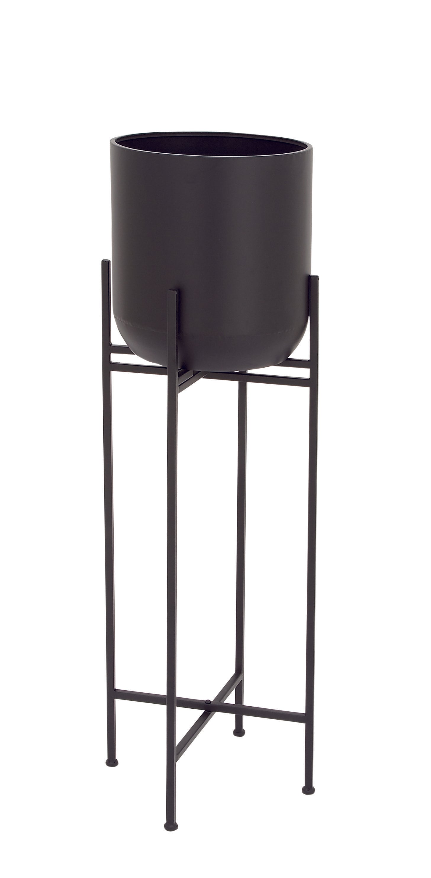 Black Metal Indoor Outdoor Planter with Removable Stand