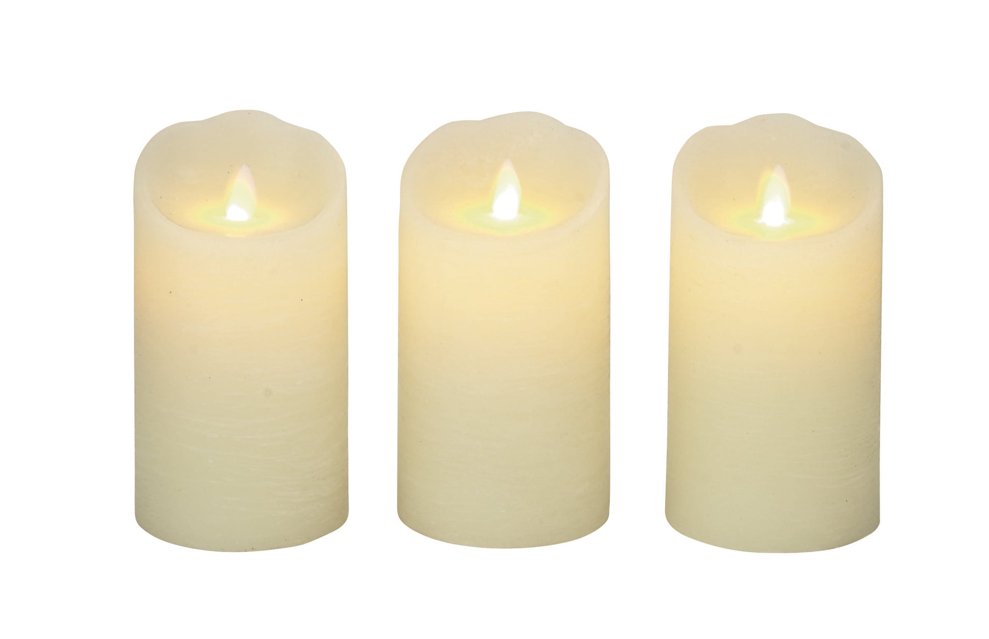 Set of 3 Wax Indoor Outdoor Flameless Candle with Remote Control