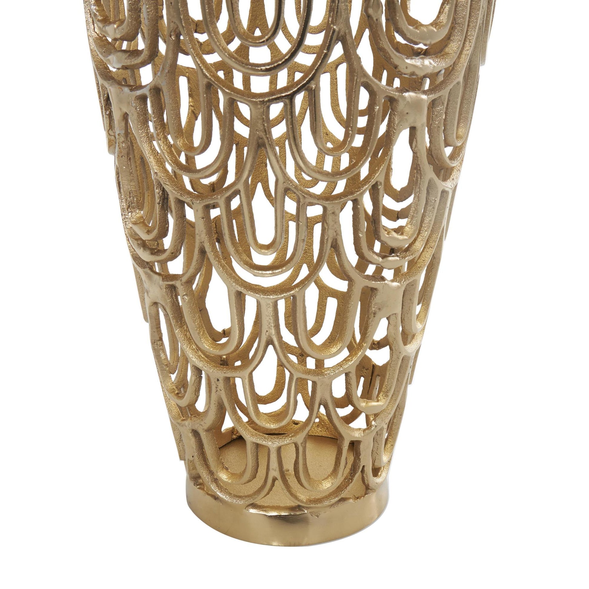 Geometric Aluminum Metal Art Deco Inspired Arched Decorative Vase
