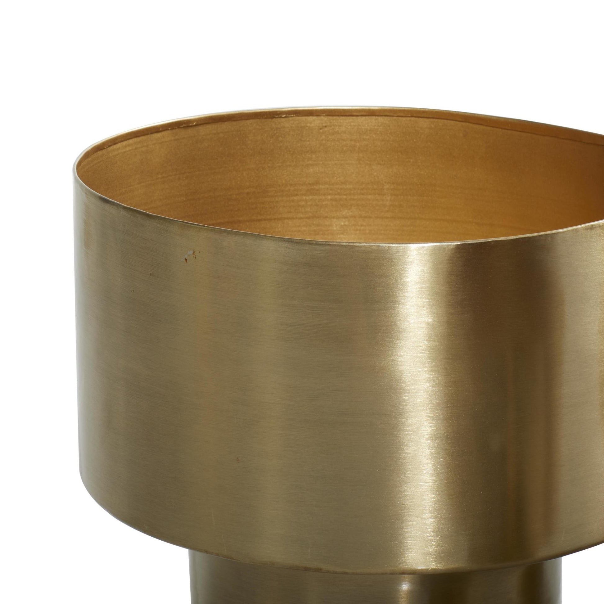 Set of 3 Gold Metal Brushed Indoor Outdoor Planter