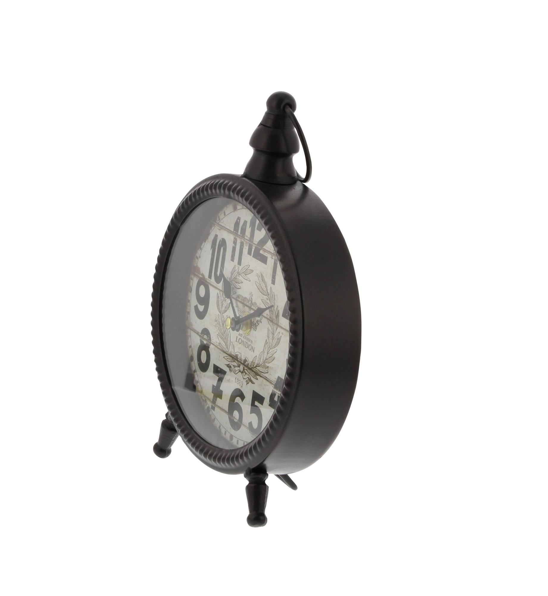 Set of 4 Black Metal Ring Top Decorative Clock