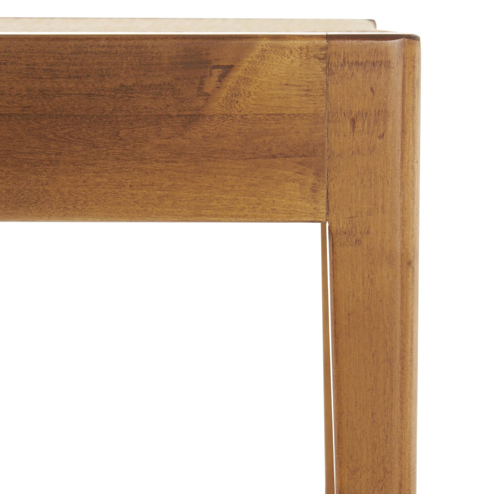 Brown Wood Handmade Traditional Living Room Stool with Rope Wrapped Seat