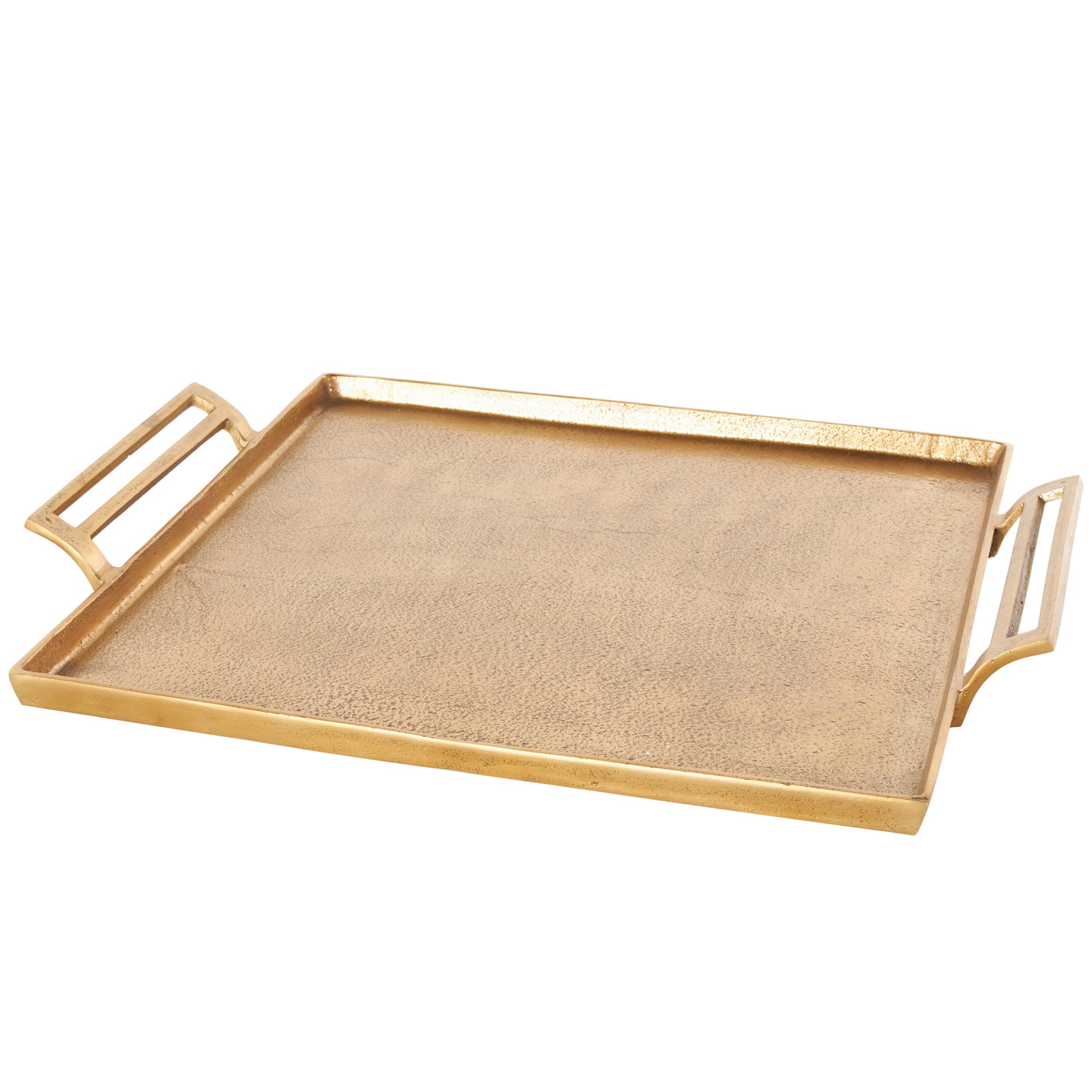 Aluminum Metal Square Living Room Decor Tray with Handles