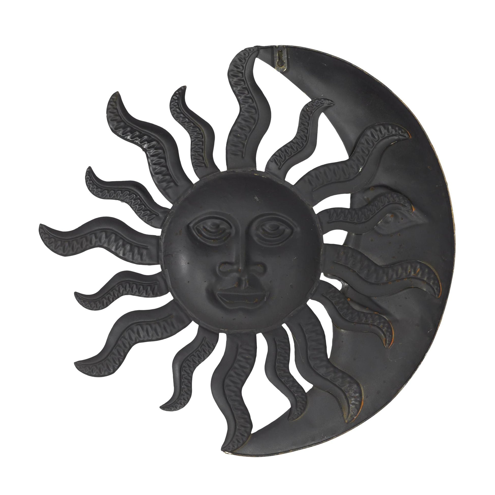 Sun and Moon Red Metal Indoor Outdoor Home Wall Decor