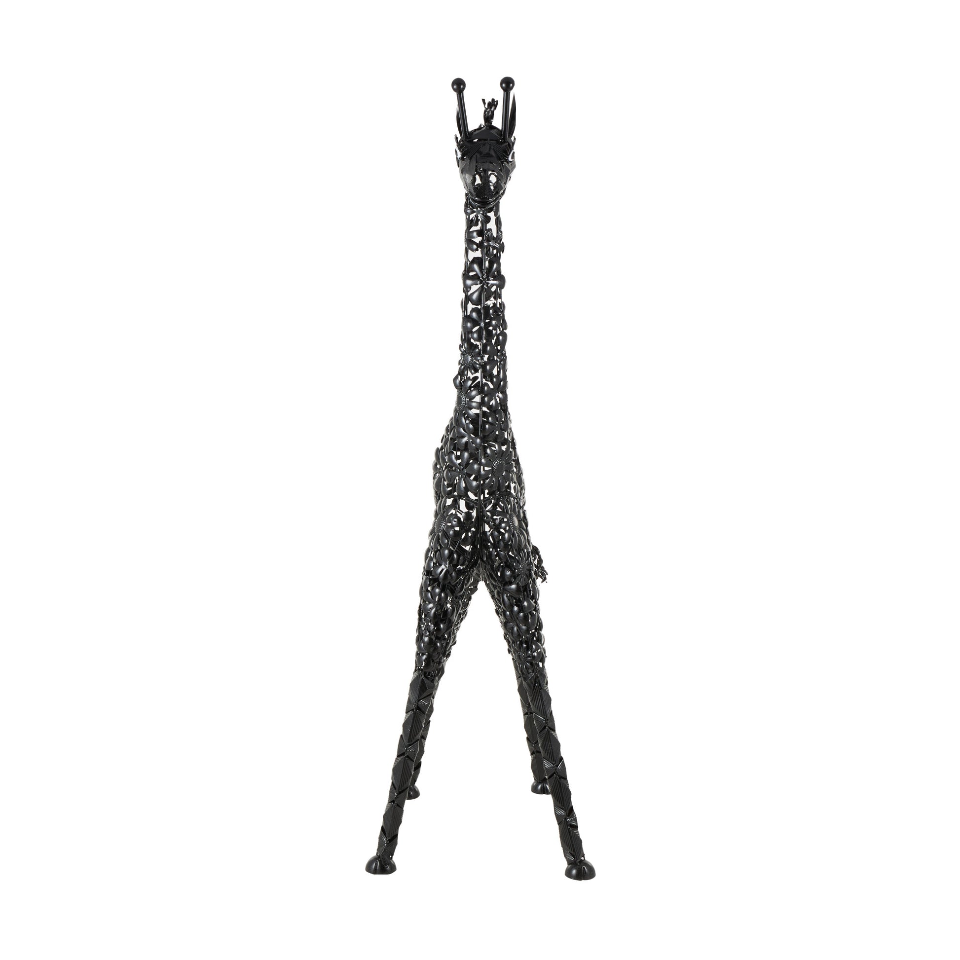 Giraffe Black Metal Indoor Outdoor Tall Decorative Garden Sculpture