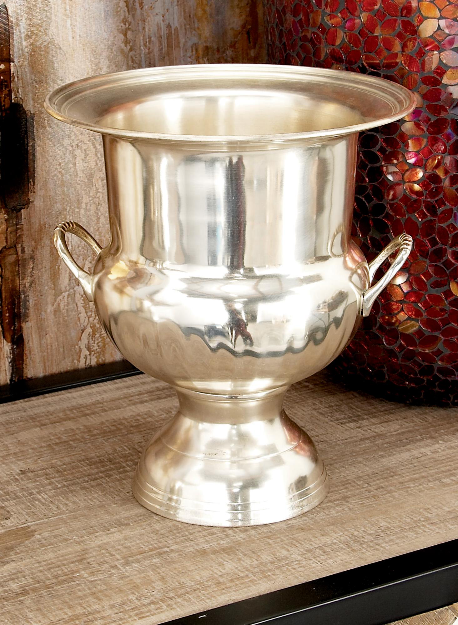 Silver Metal 2 Bottle Decorative Ice Bucket