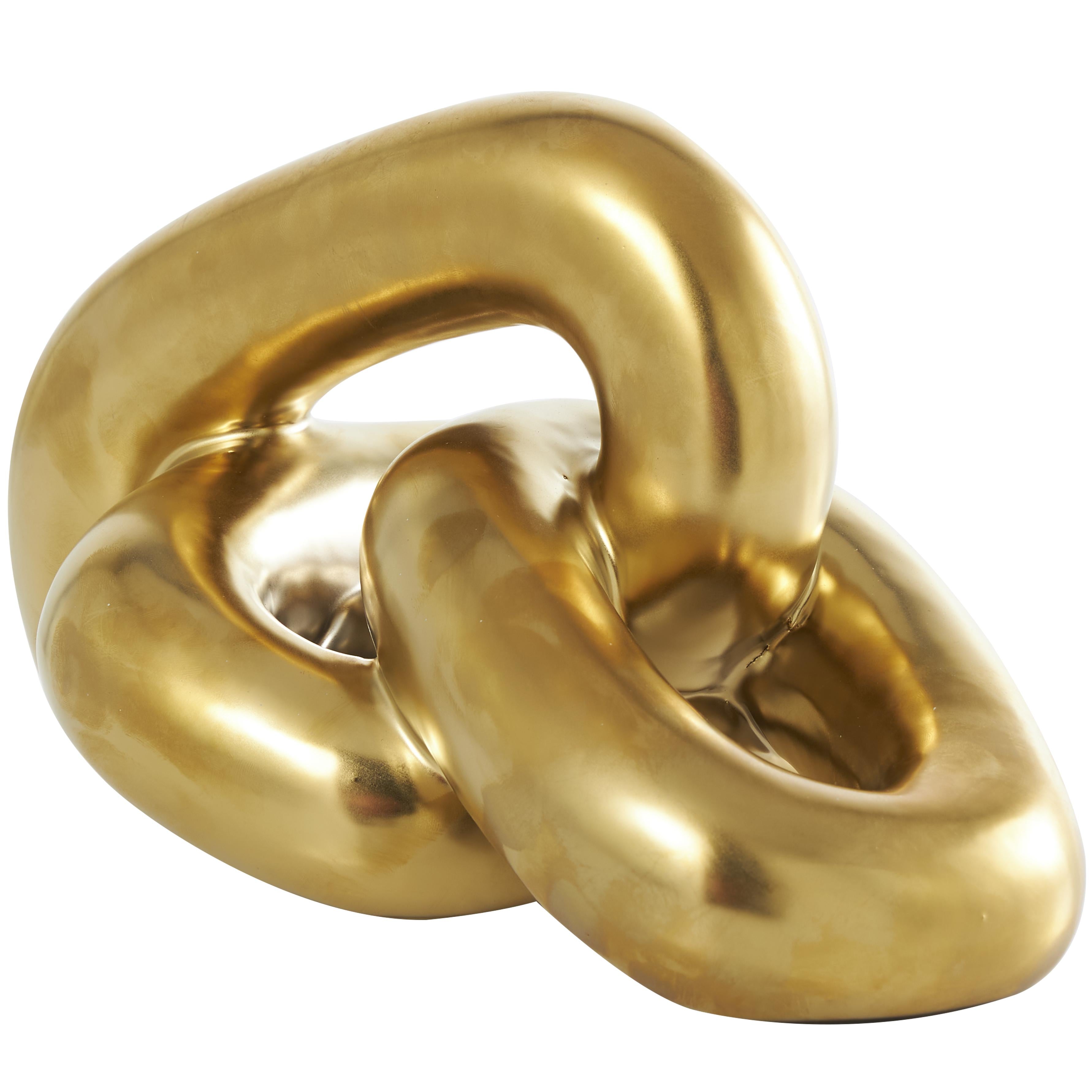 Chain Ceramic 3 Link Decorative Sculpture