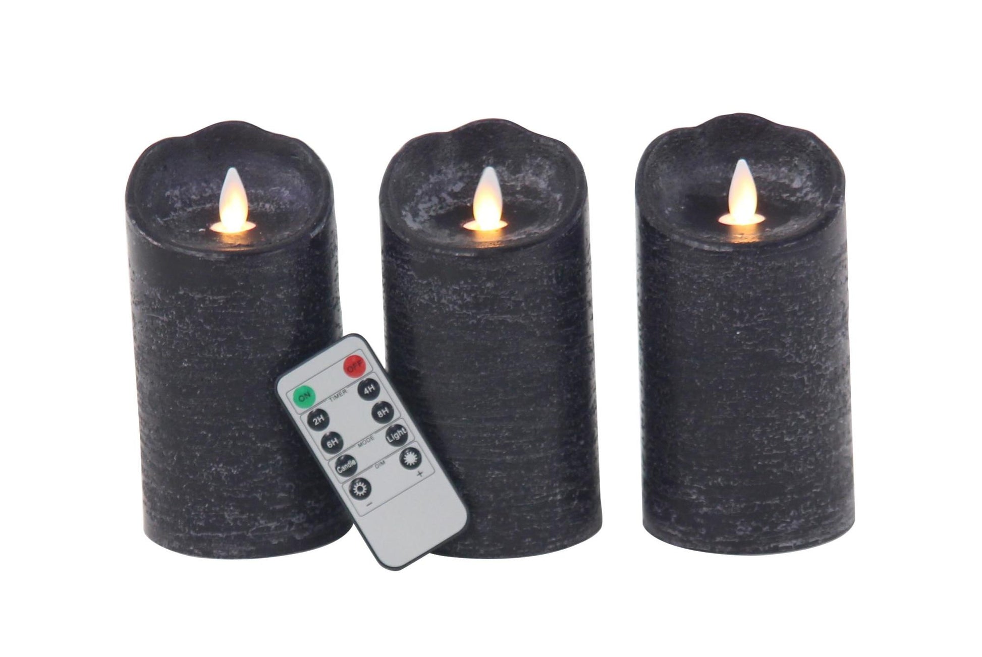 Set of 3 Wax Indoor Outdoor Flameless Candle with Remote Control