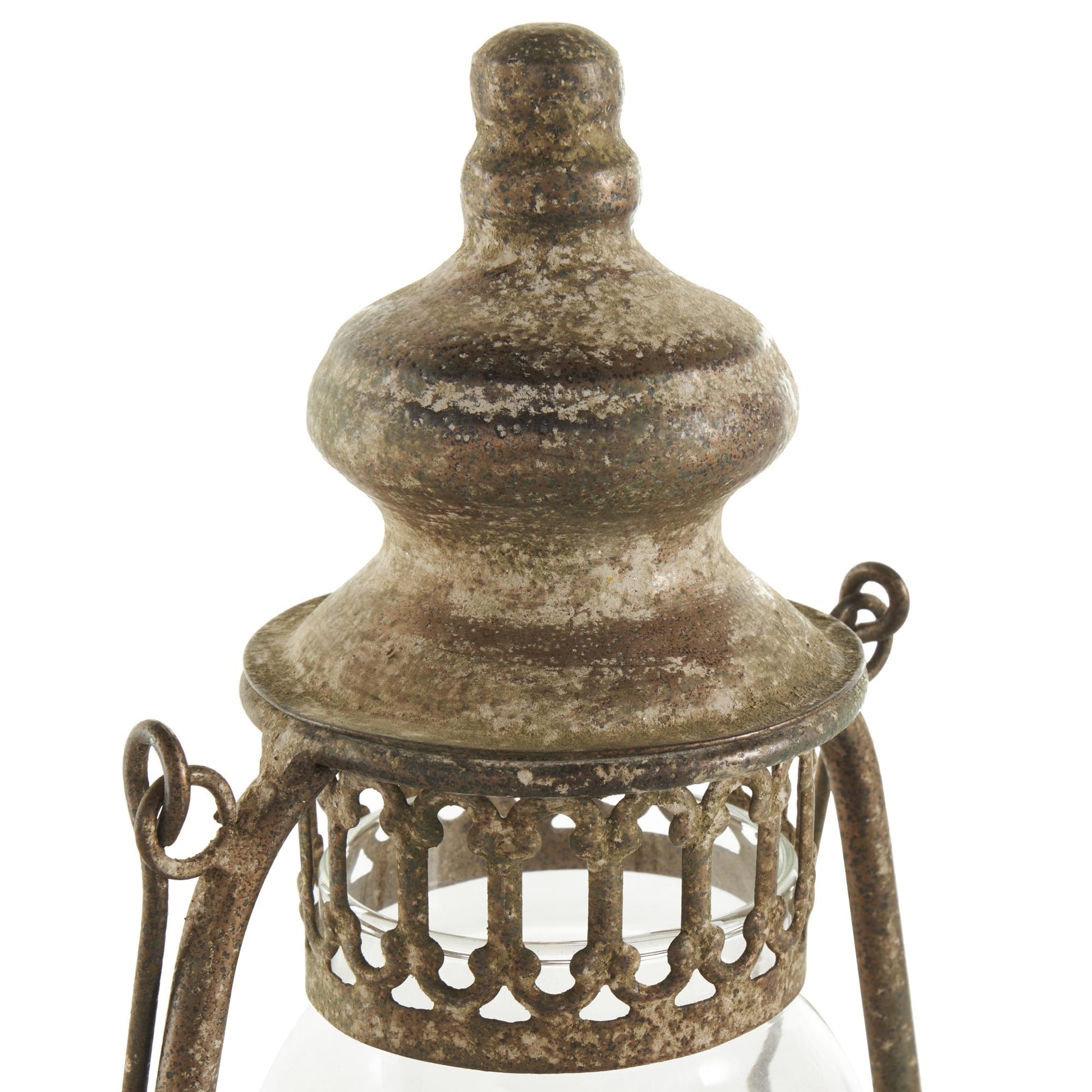 Bronze Metal Distressed Antique Style Lantern Room Accent Lamp