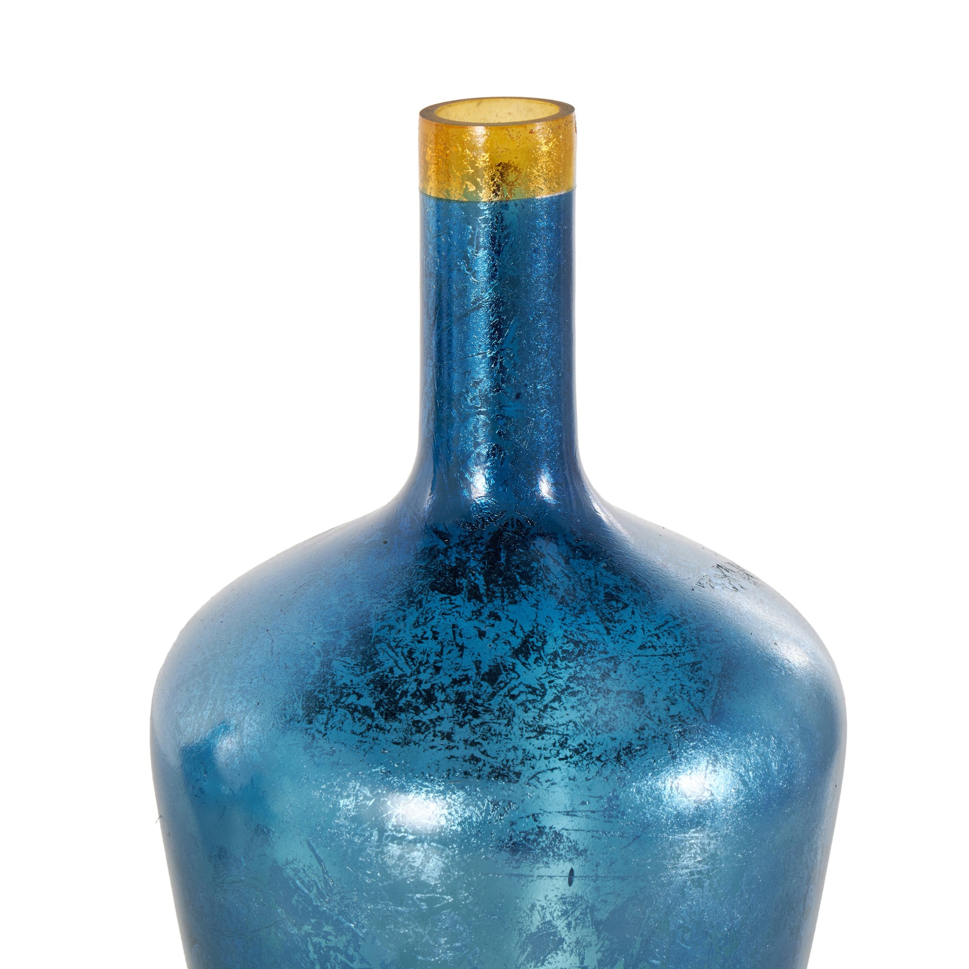 Set of 3 Glass Decorative Vase with Gold Rim