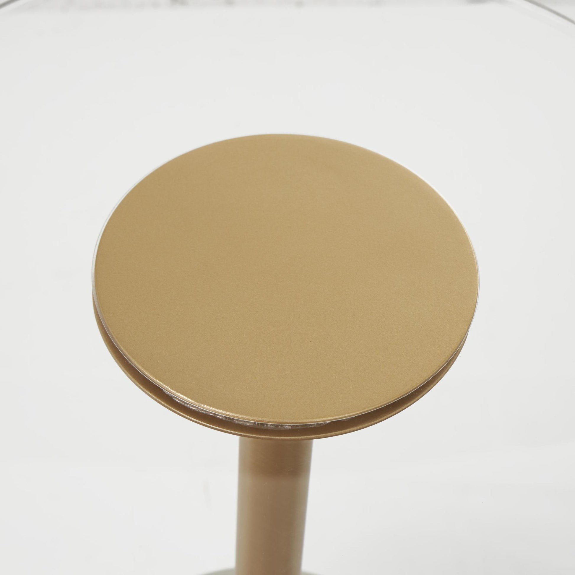 Clear Acrylic Plastic Side End Accent Table with Elevated Base and Gold Stand
