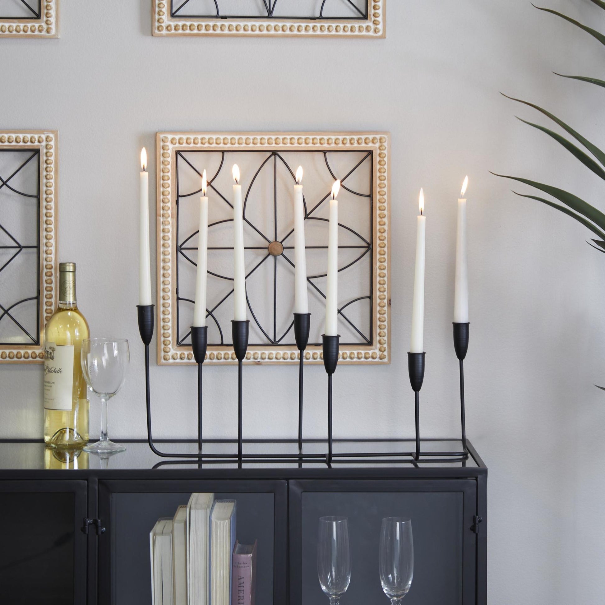 CosmoLiving by Cosmopolitan Metal Long Tapered 7 Holder Decorative Candelabra