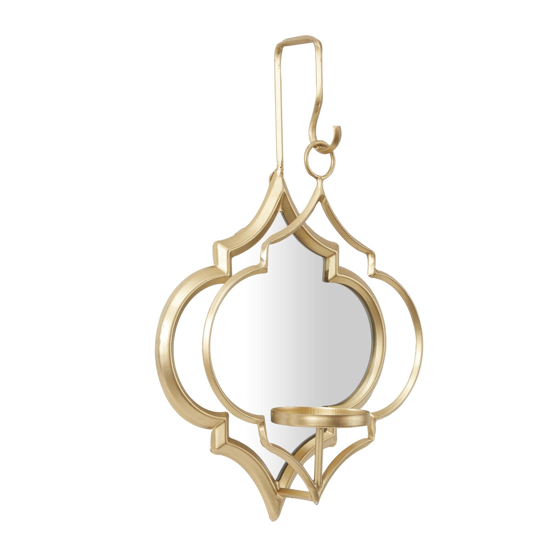 CosmoLiving by Cosmopolitan Geometric Metal Wall Hanging Pillar Indoor Outdoor Wall Sconce