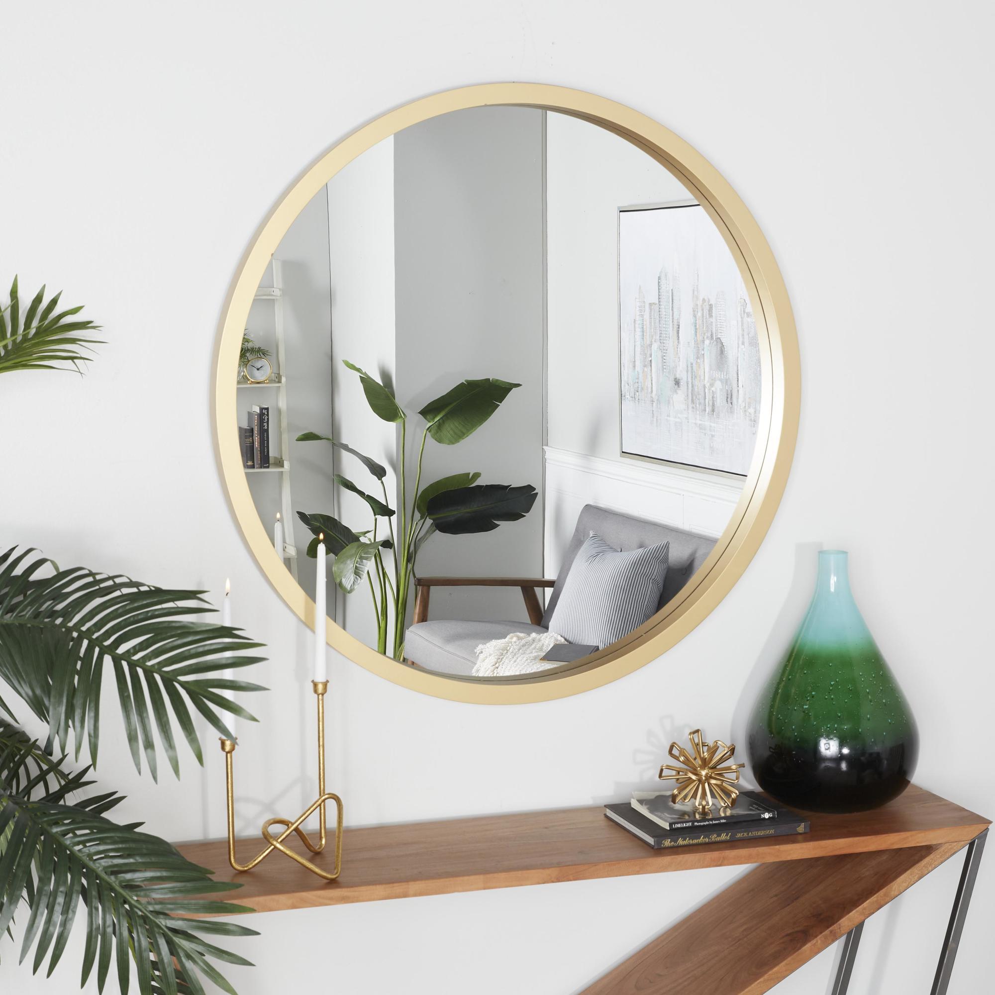 Wooden Room Wall Mirror with Thin Frame