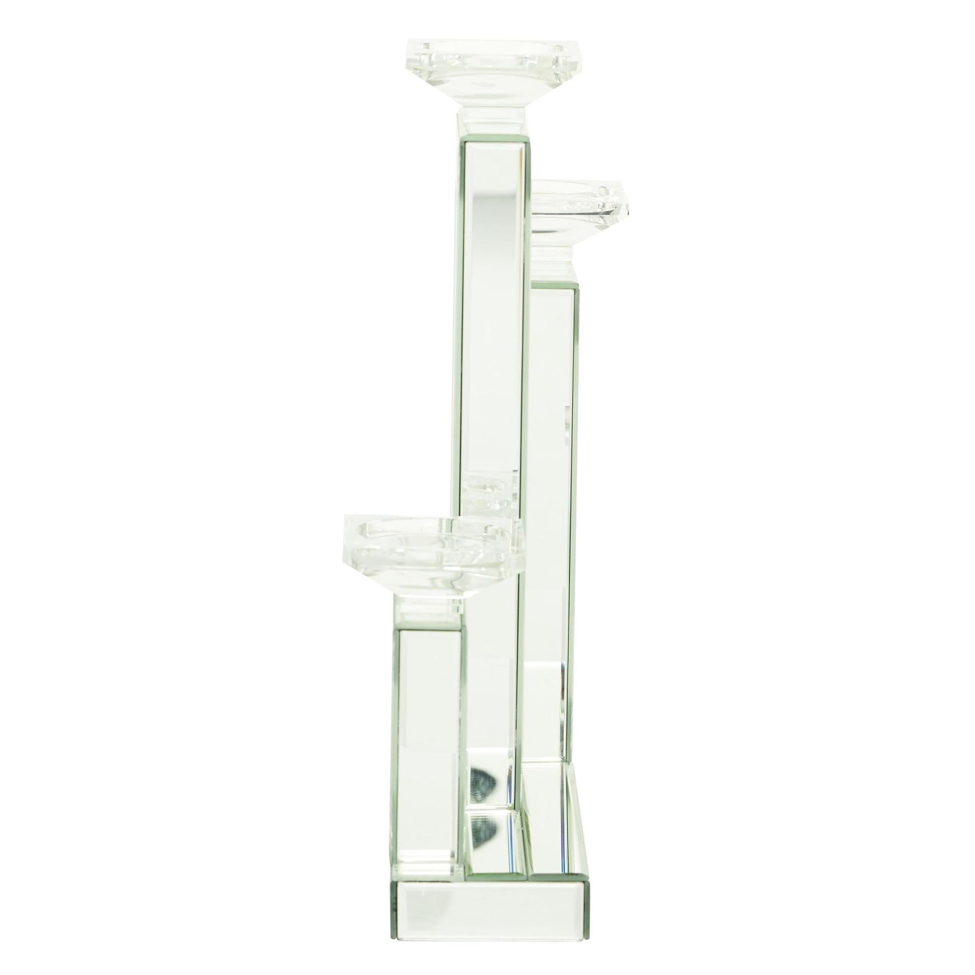Silver Wood Decorative Candelabra