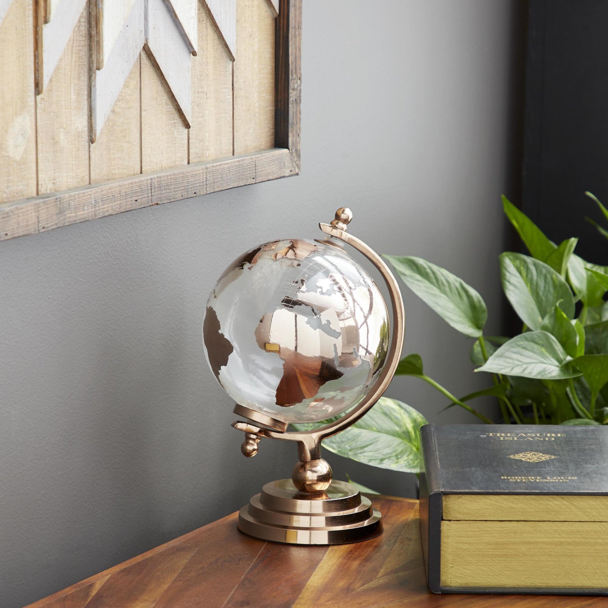 World Map Aluminum Metal Educational/Geographic Earth Globe with Tiered Base