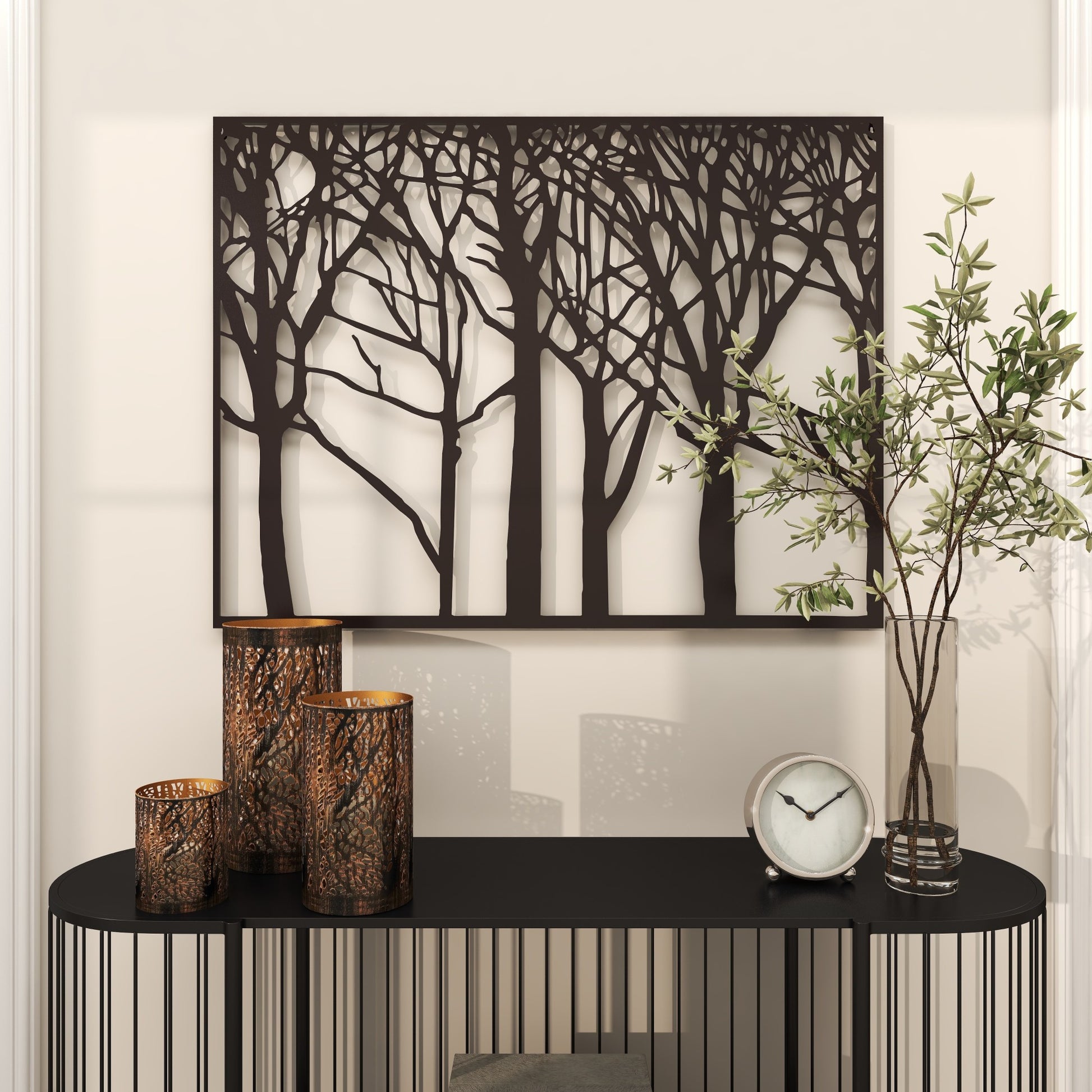 Tree Black Metal Home Wall Decor