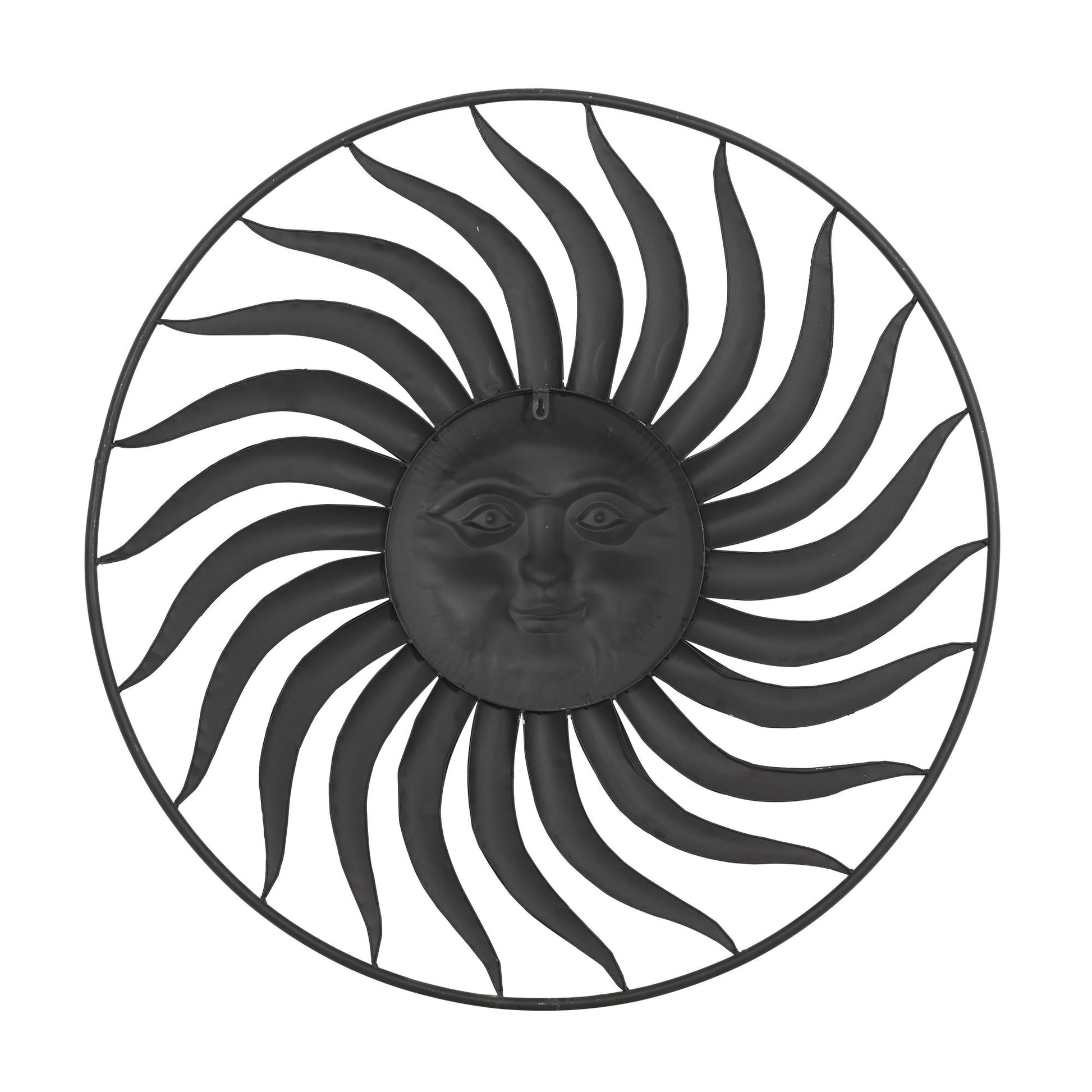 Sun Copper Metal Indoor Outdoor Weathered Home Wall Decor with Green Accents