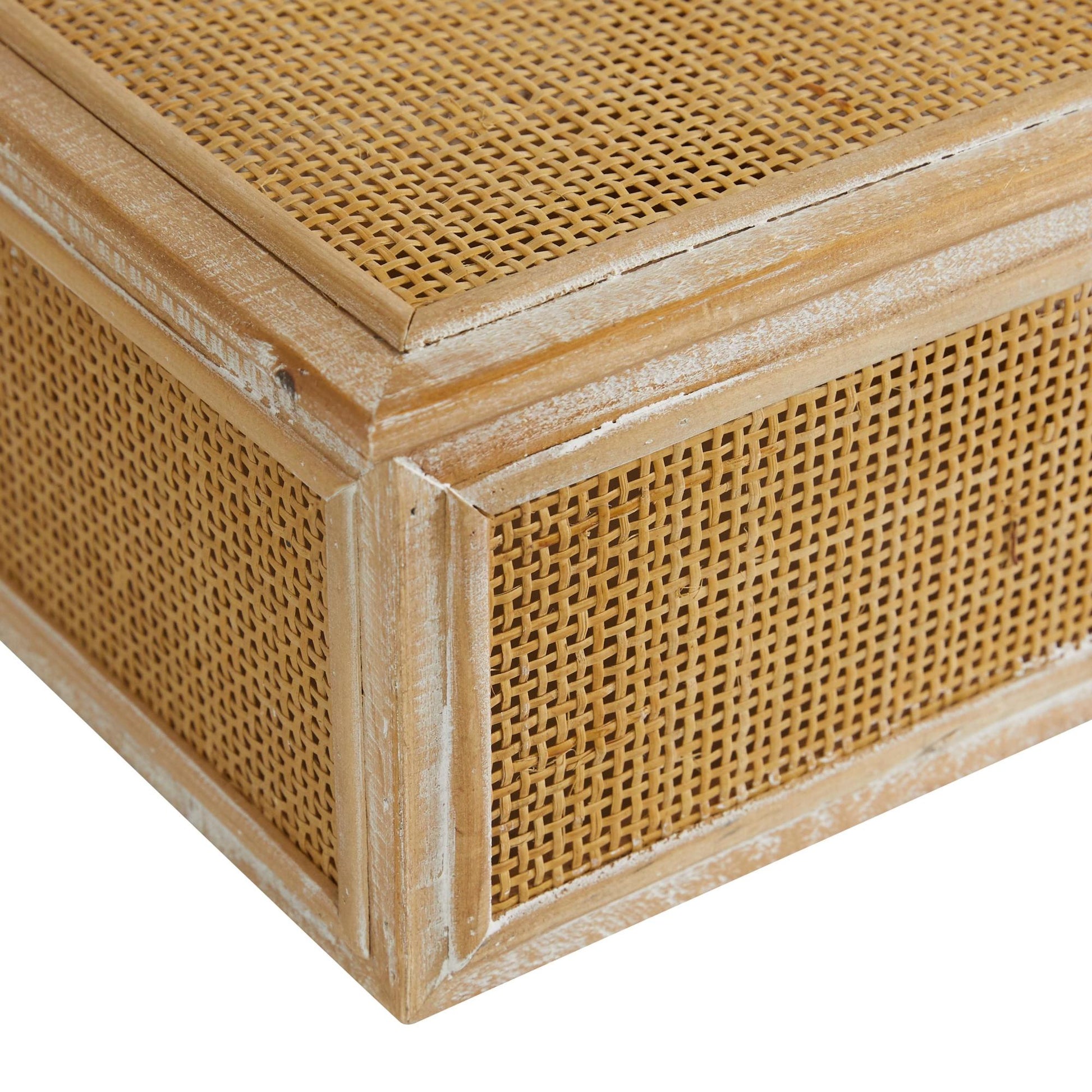 Set of 2 Brown Wood Decorative Box with Lid