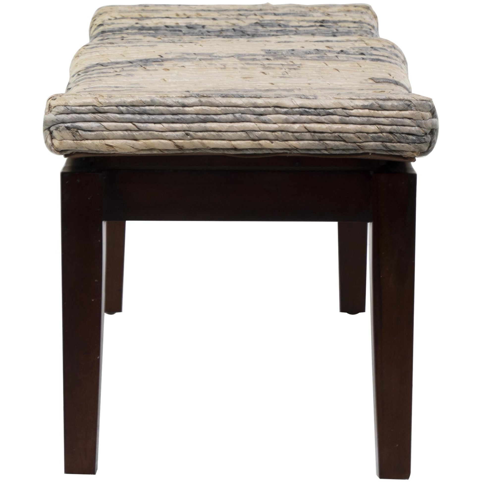 Brown Wood Handmade Woven Home Bench