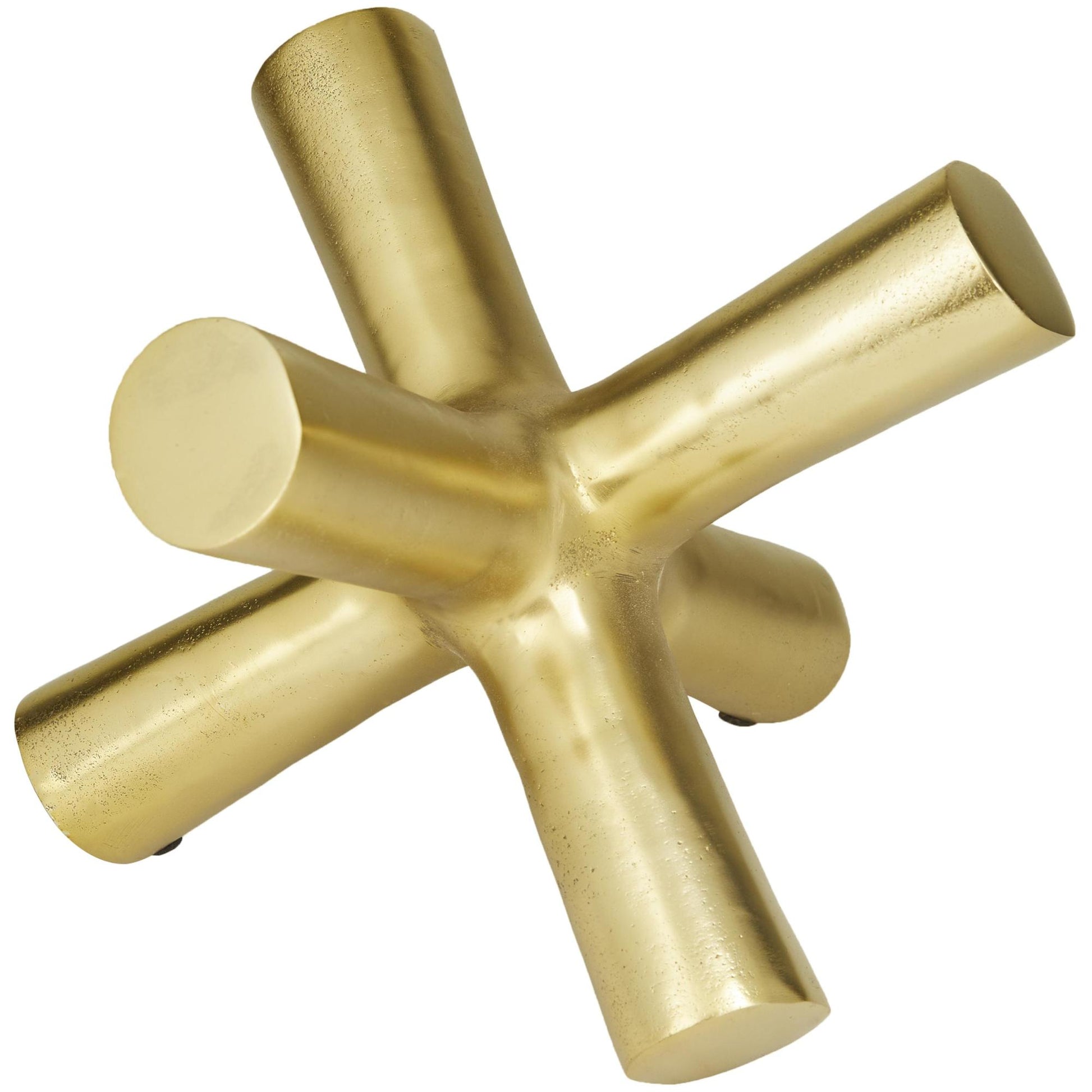 Abstract Aluminum Metal Jack Decorative Sculpture 10" x 10" x 9"