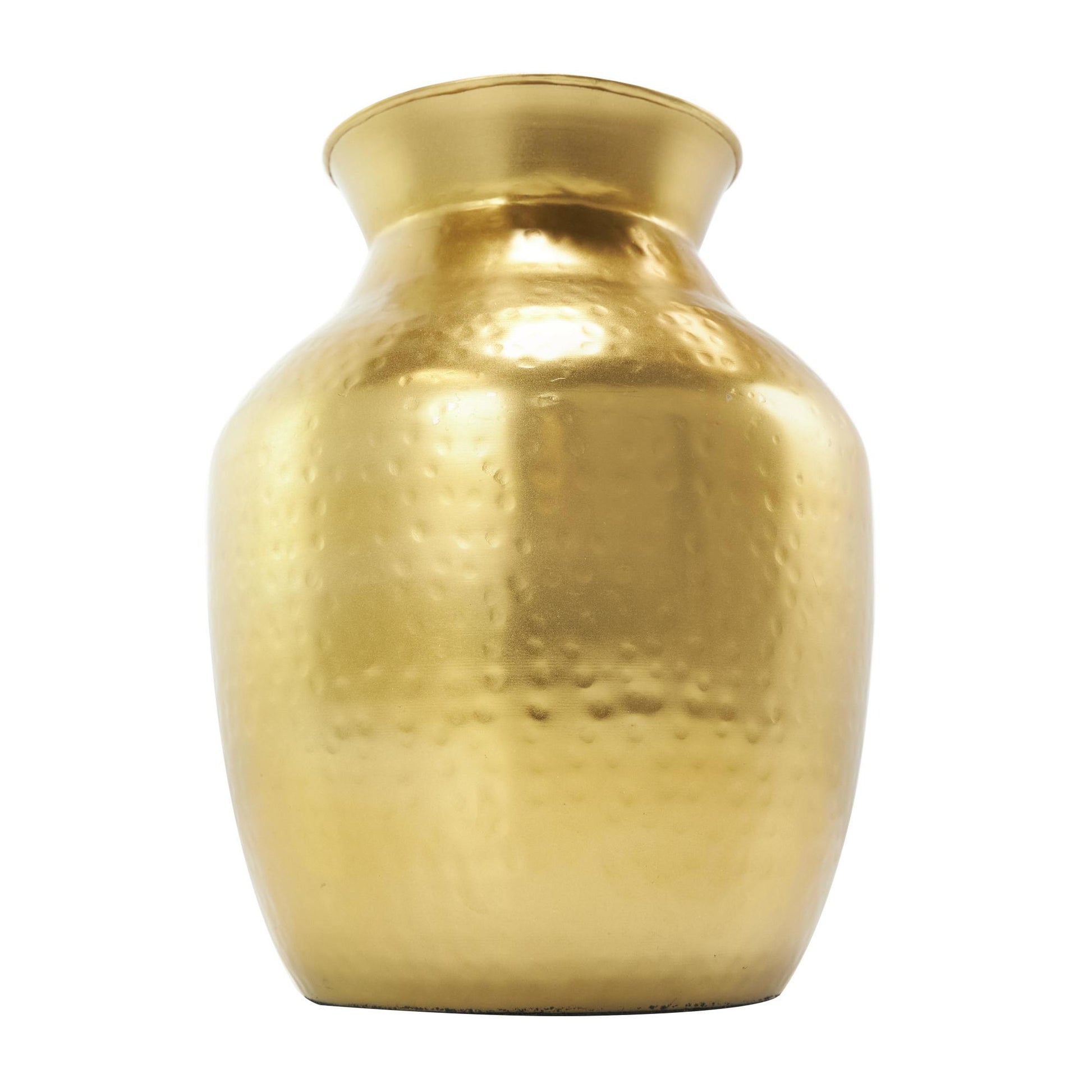 Gold Metal Hammered Spotted Decorative Vase