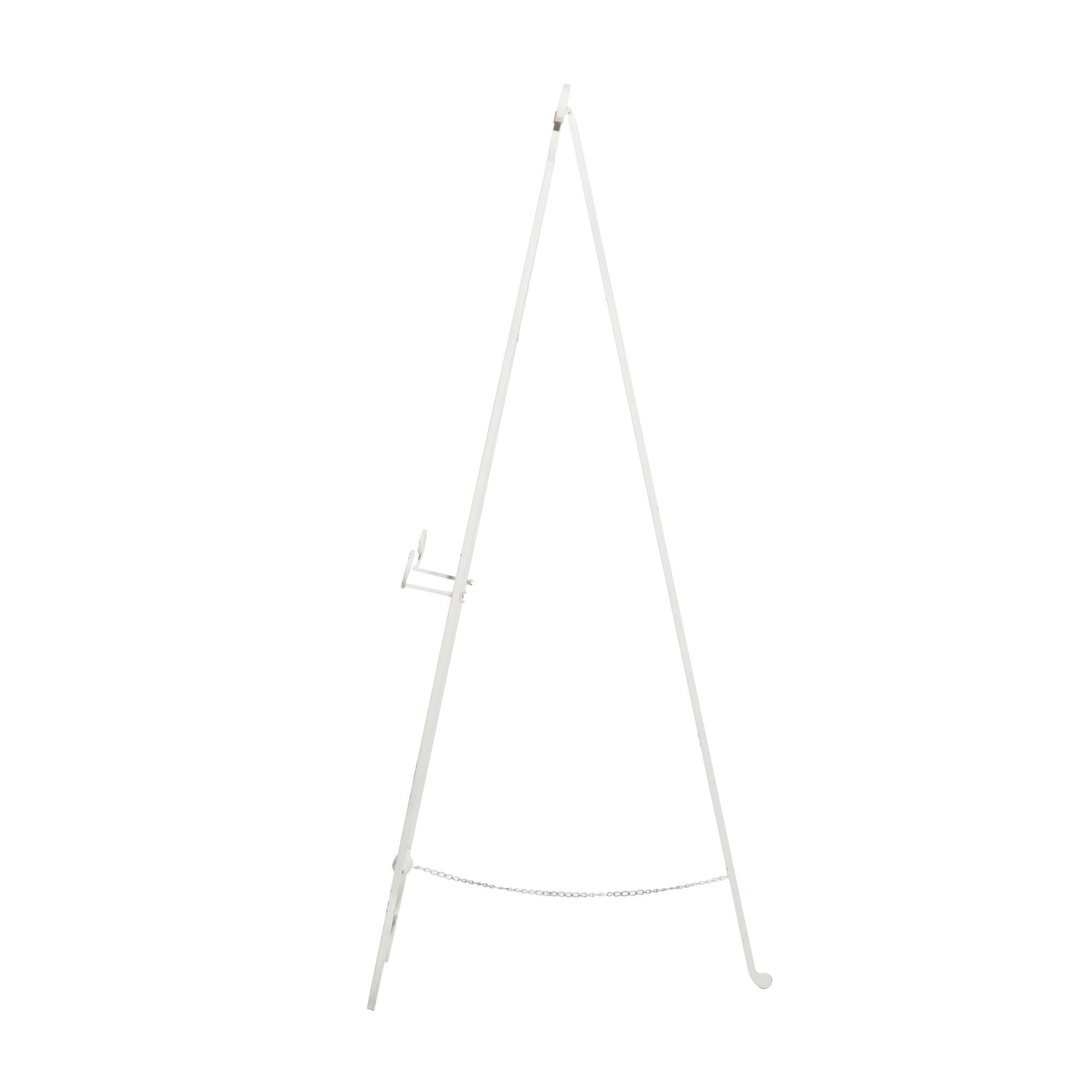 Scroll White Metal Tall Adjustable Floor 3 Tier Display Easel