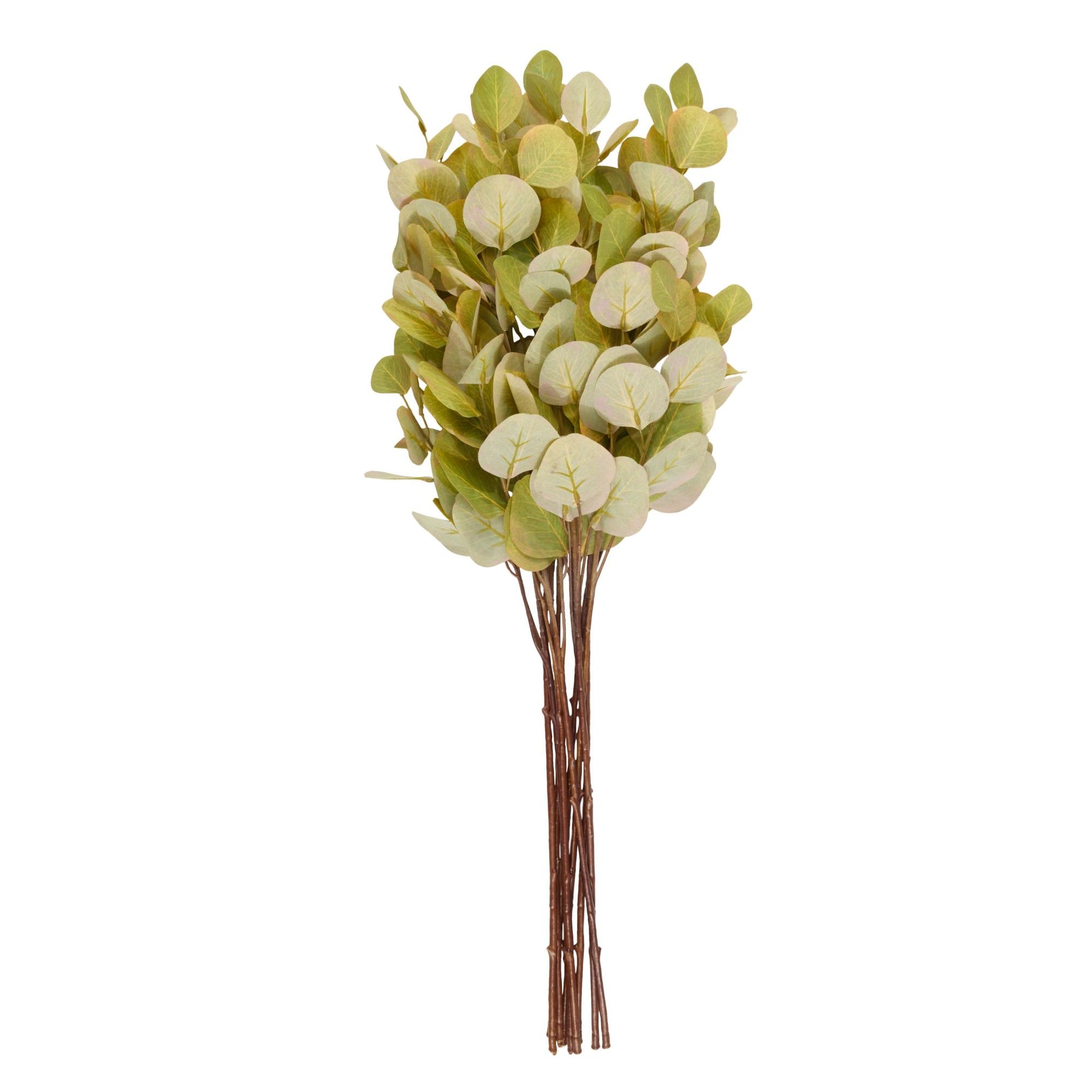 Set of 12 Eucalyptus Stem Green Plastic Tall Indoor Outdoor Artificial Foliage