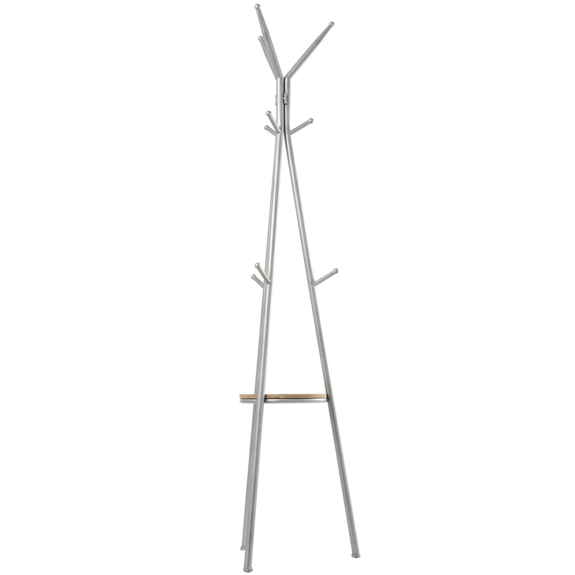 Gray Metal Freestanding Coat Rack